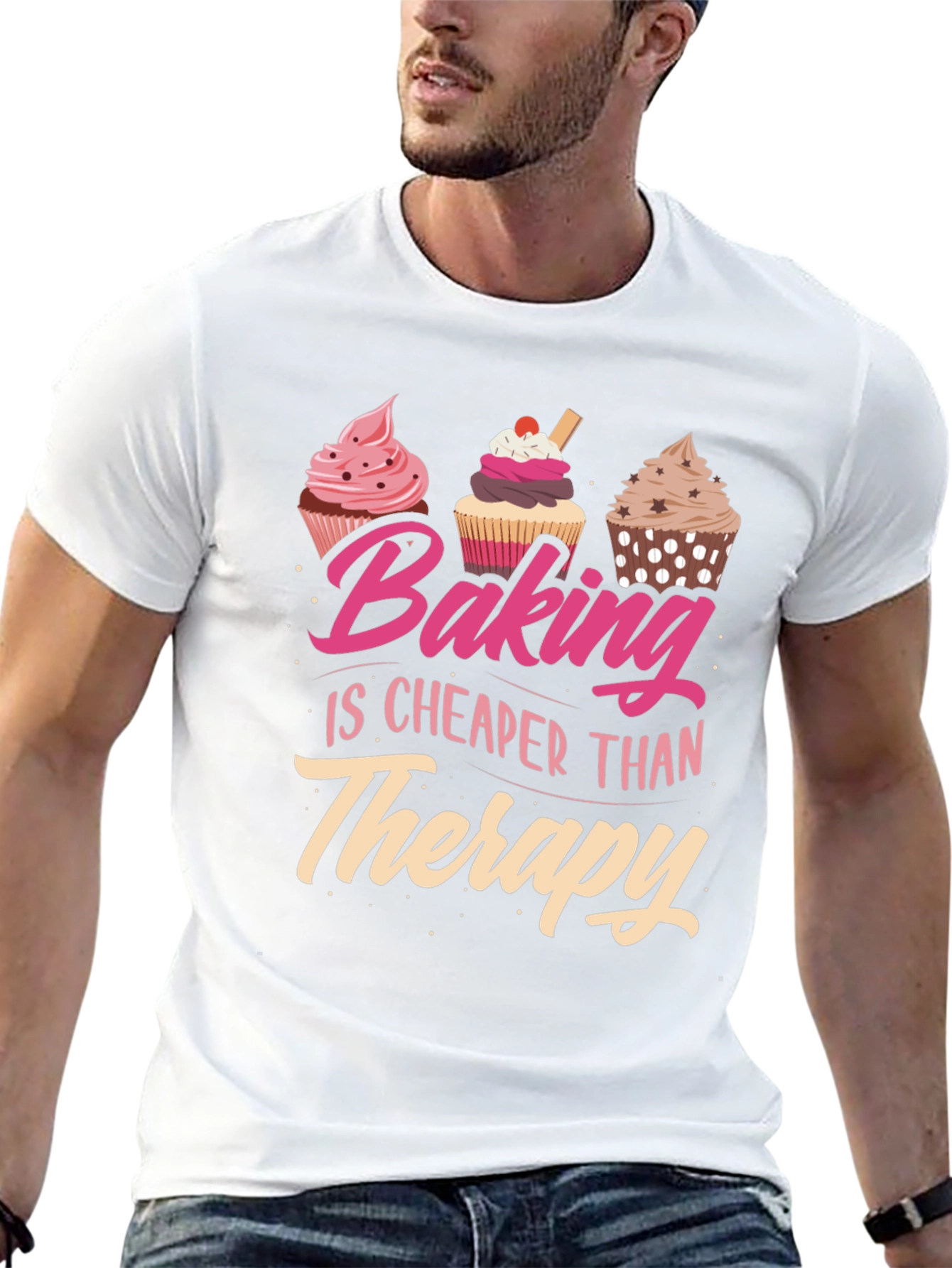Black Baking is Cheaper Than Therapy T-Shirt view 13