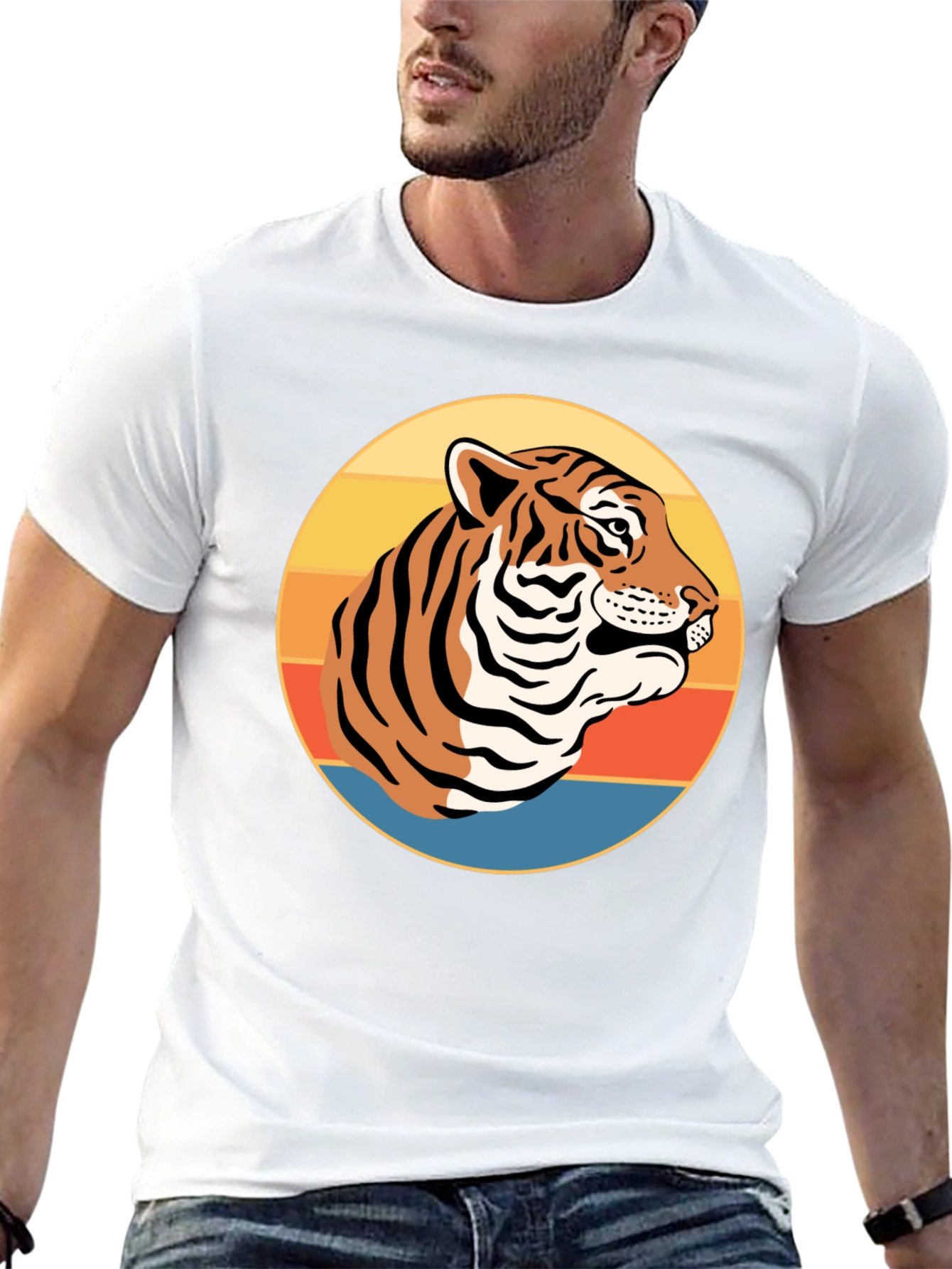 Black Retro Tiger Graphic T-Shirt - Vintage Style Tee view 13