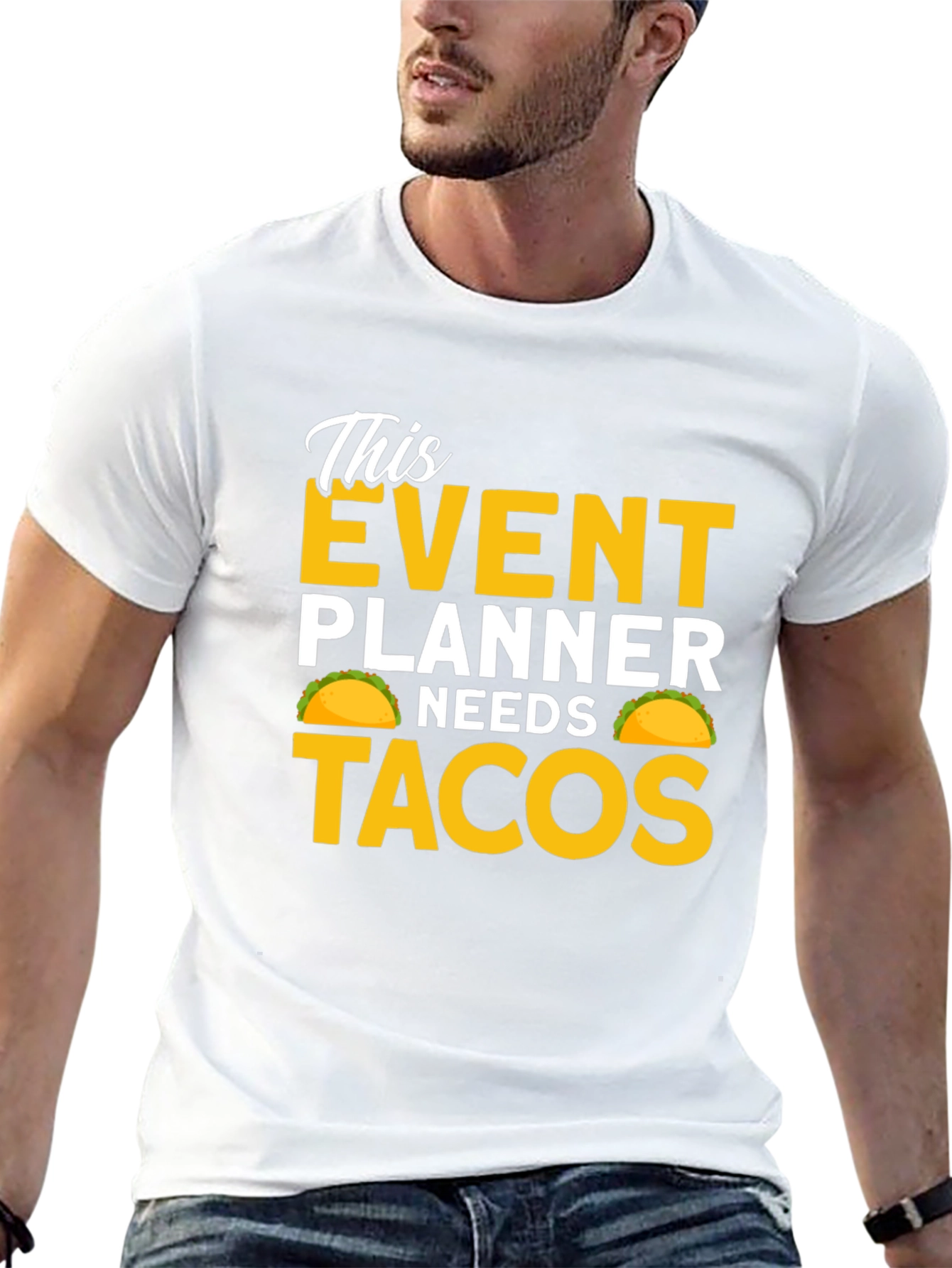 Black Event Planner Needs Tacos Black T-Shirt view 13