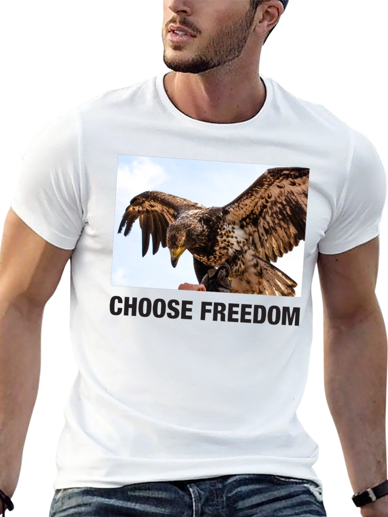 Black Choose Freedom Eagle Graphic Tee view 13