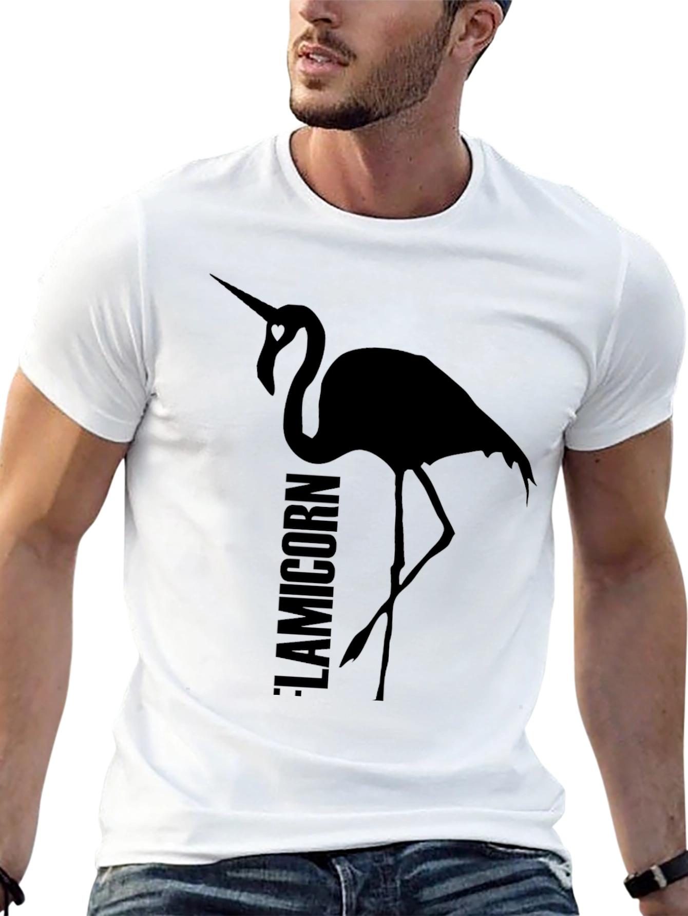 Black Flamicorn T-Shirt - Unique Graphic Tee view 13