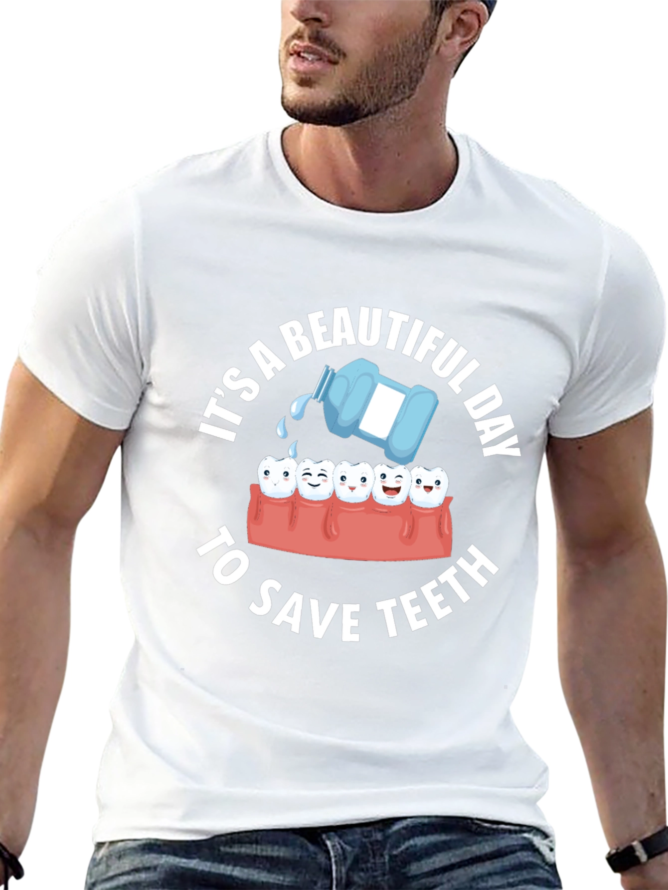Black Dental Humor T-Shirt: Beautiful Day to Save Teeth view 13