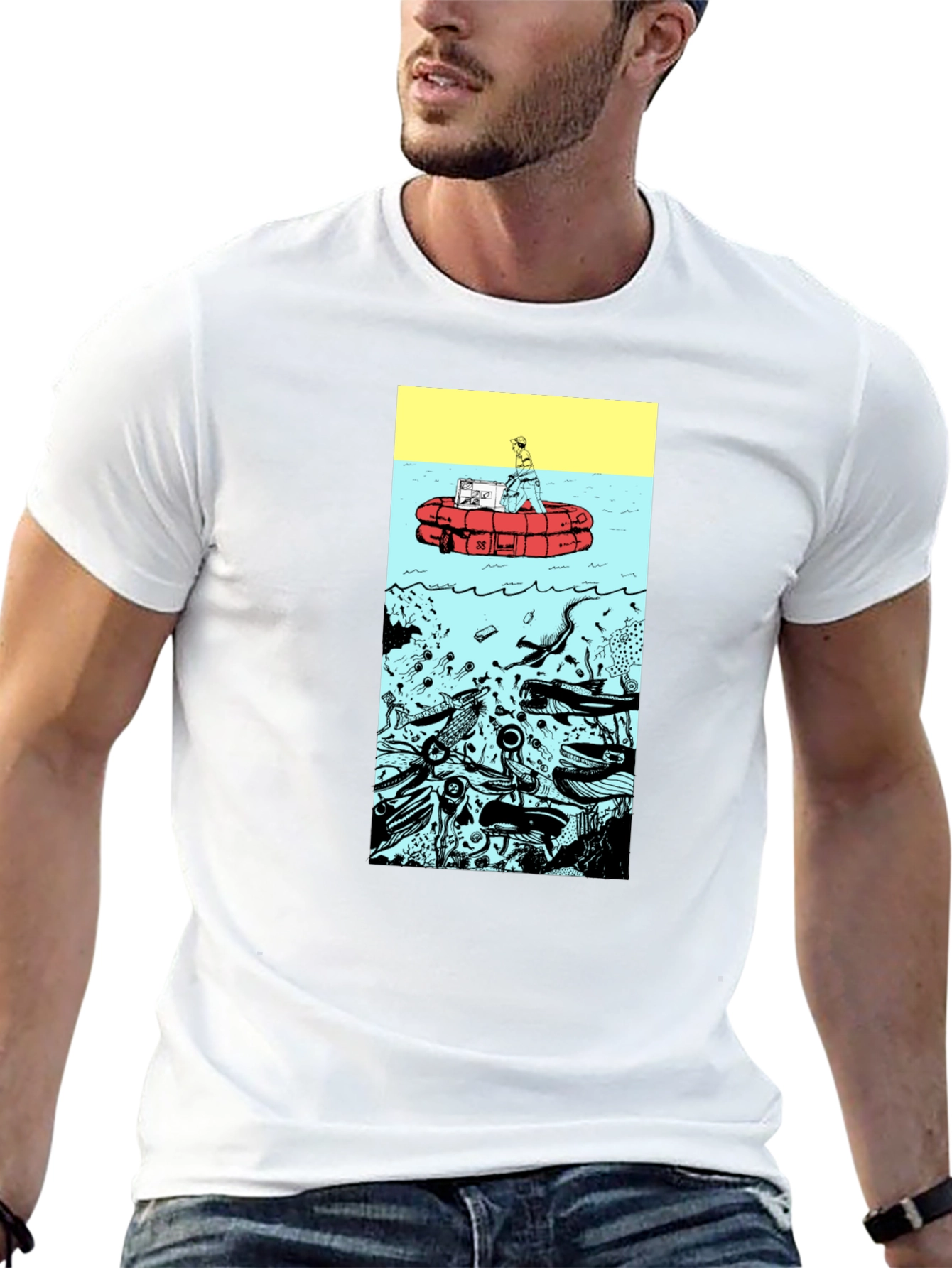 Black Unique Graphic Print Black T-Shirt view 13