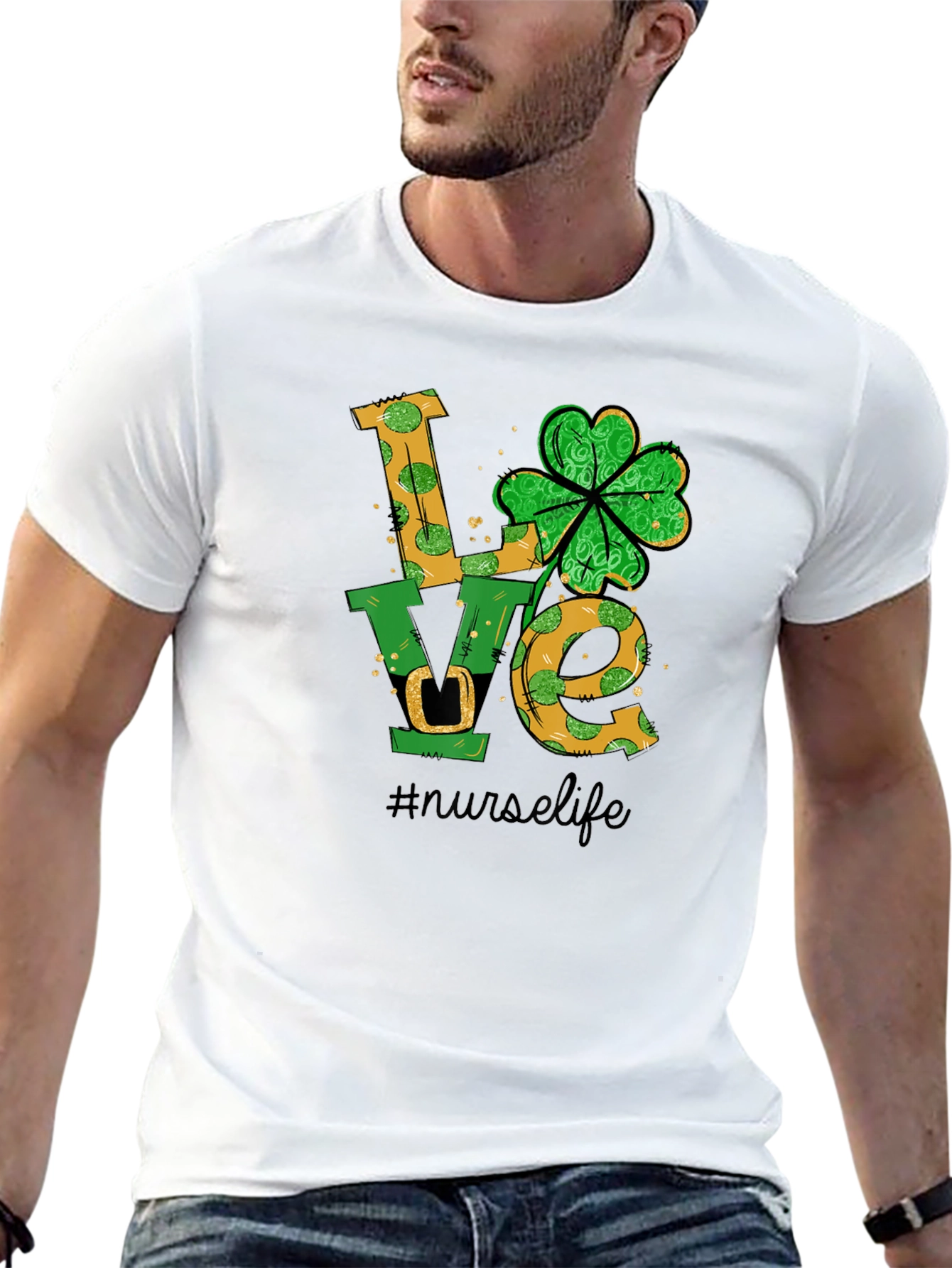 Black Nurse Life St. Patrick's Day T-Shirt view 13