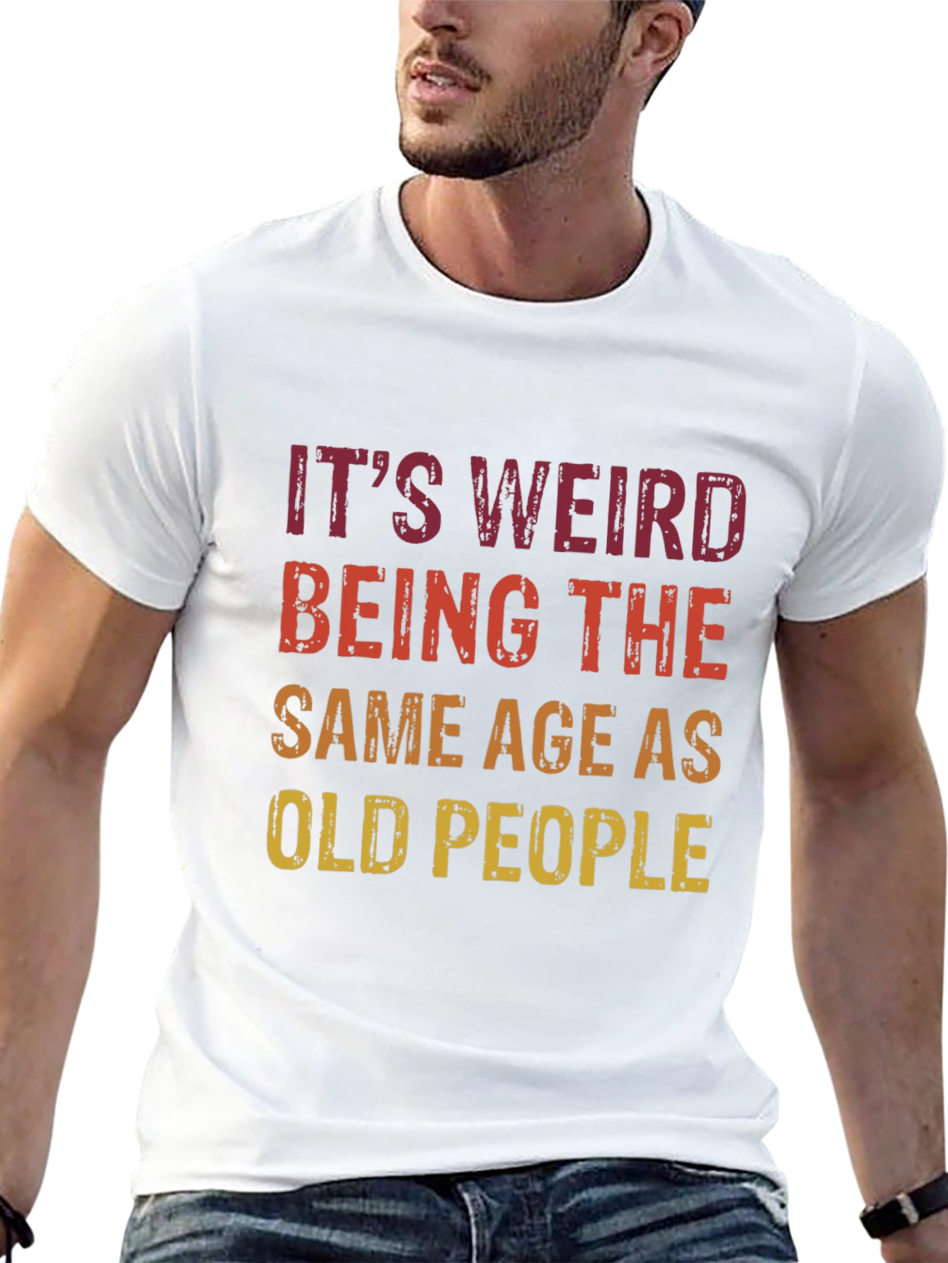 Black Funny 'Same Age as Old People' Graphic Tee view 13