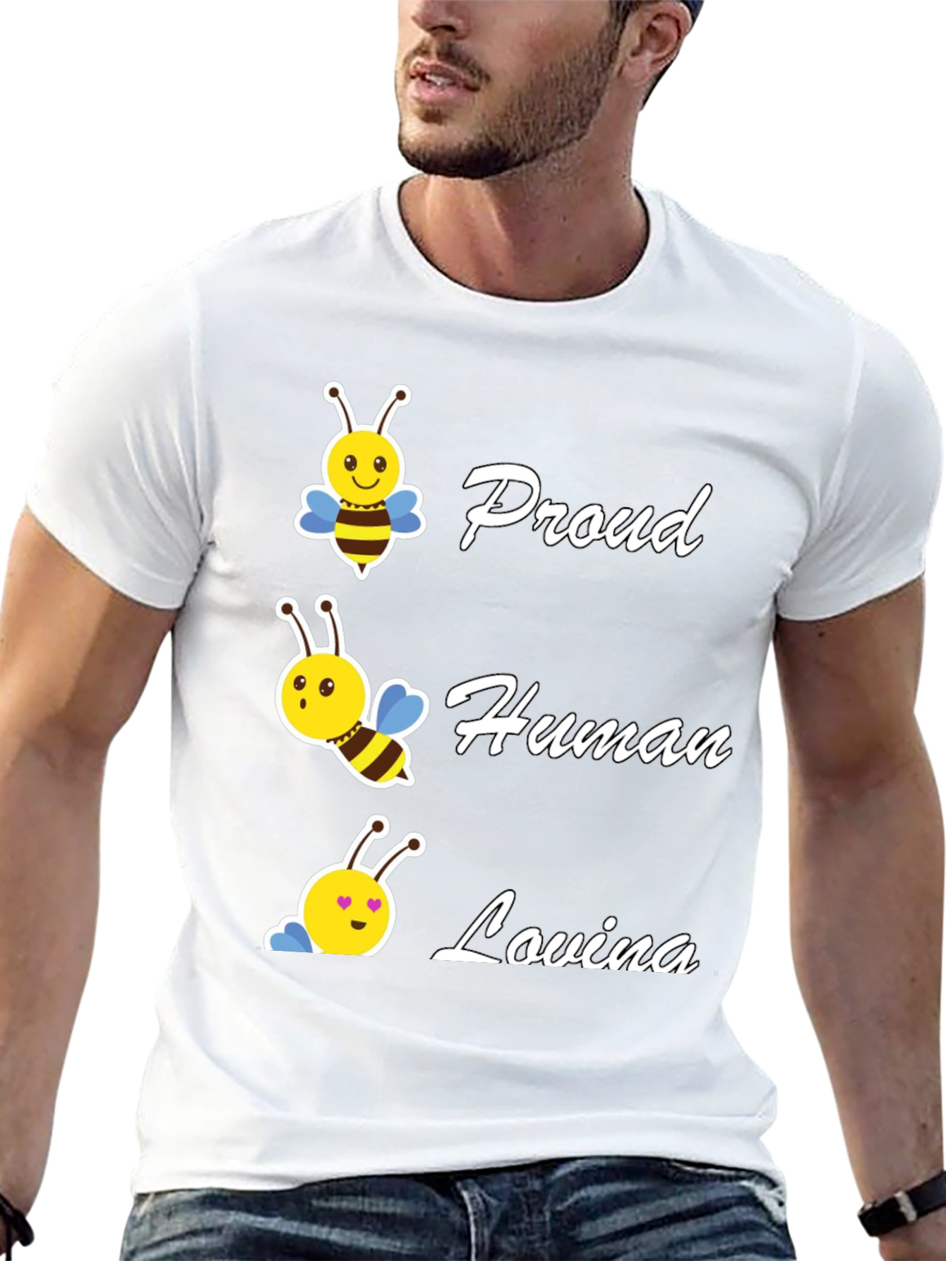 Black Proud Human Bee Loving T-Shirt view 13