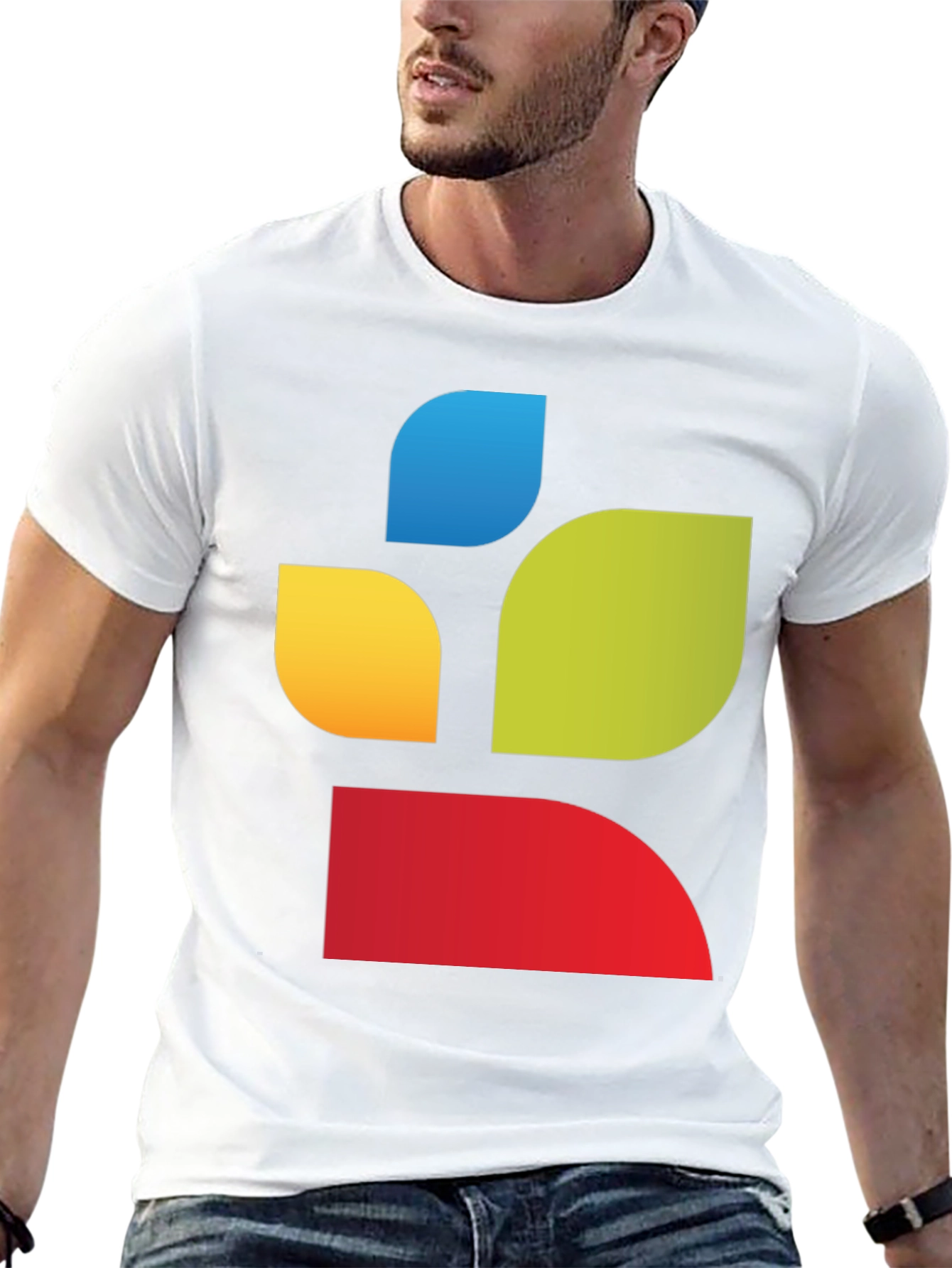 Black Abstract Leaf Design Black T-Shirt view 13