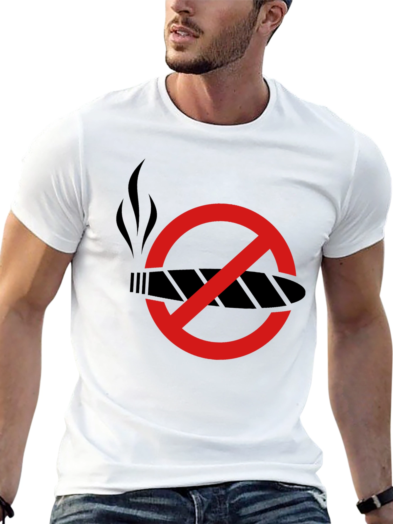 Black No Smoking Black Graphic Tee view 13