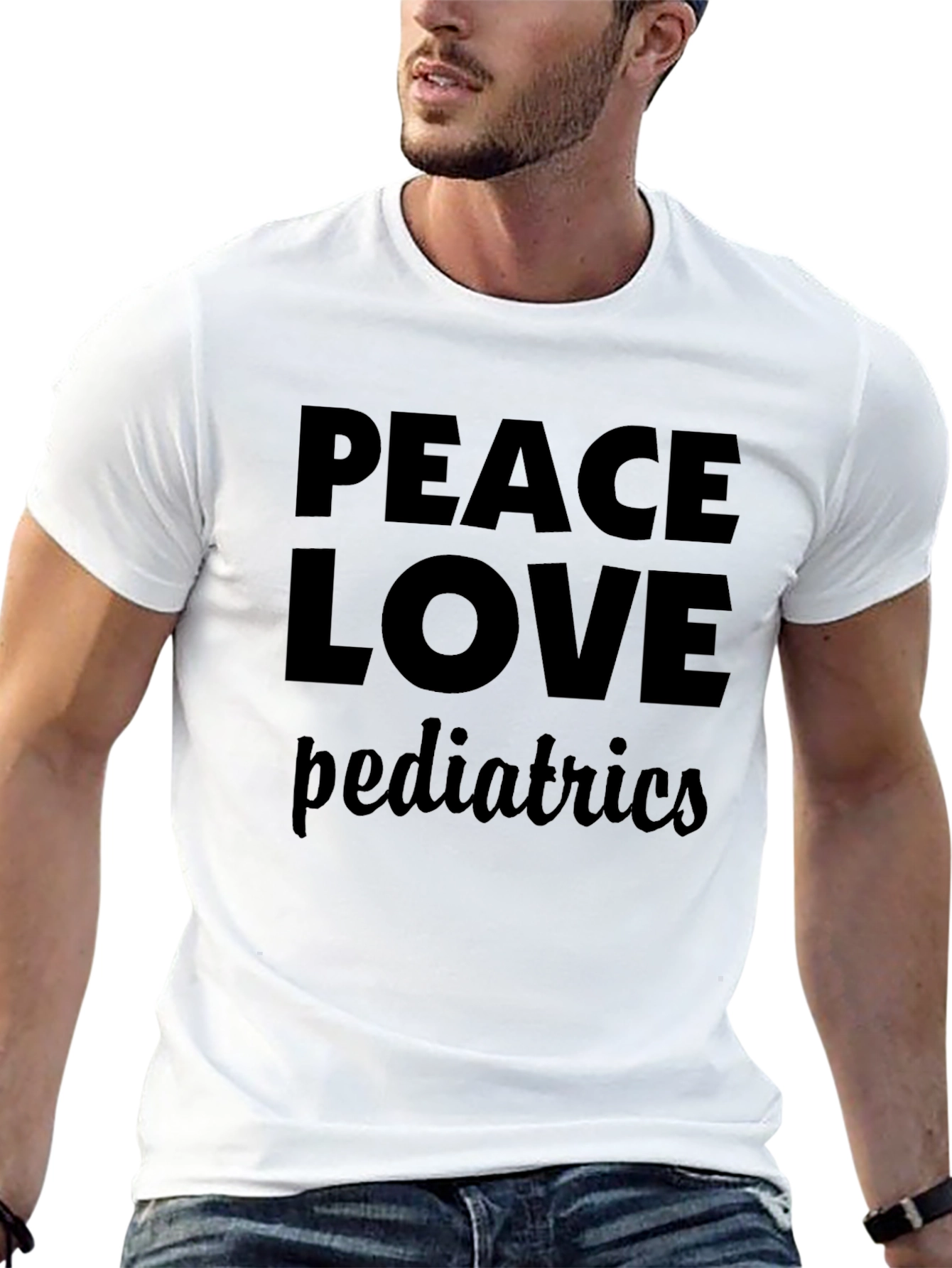 Black Peace Love Pediatrics T-Shirt view 13