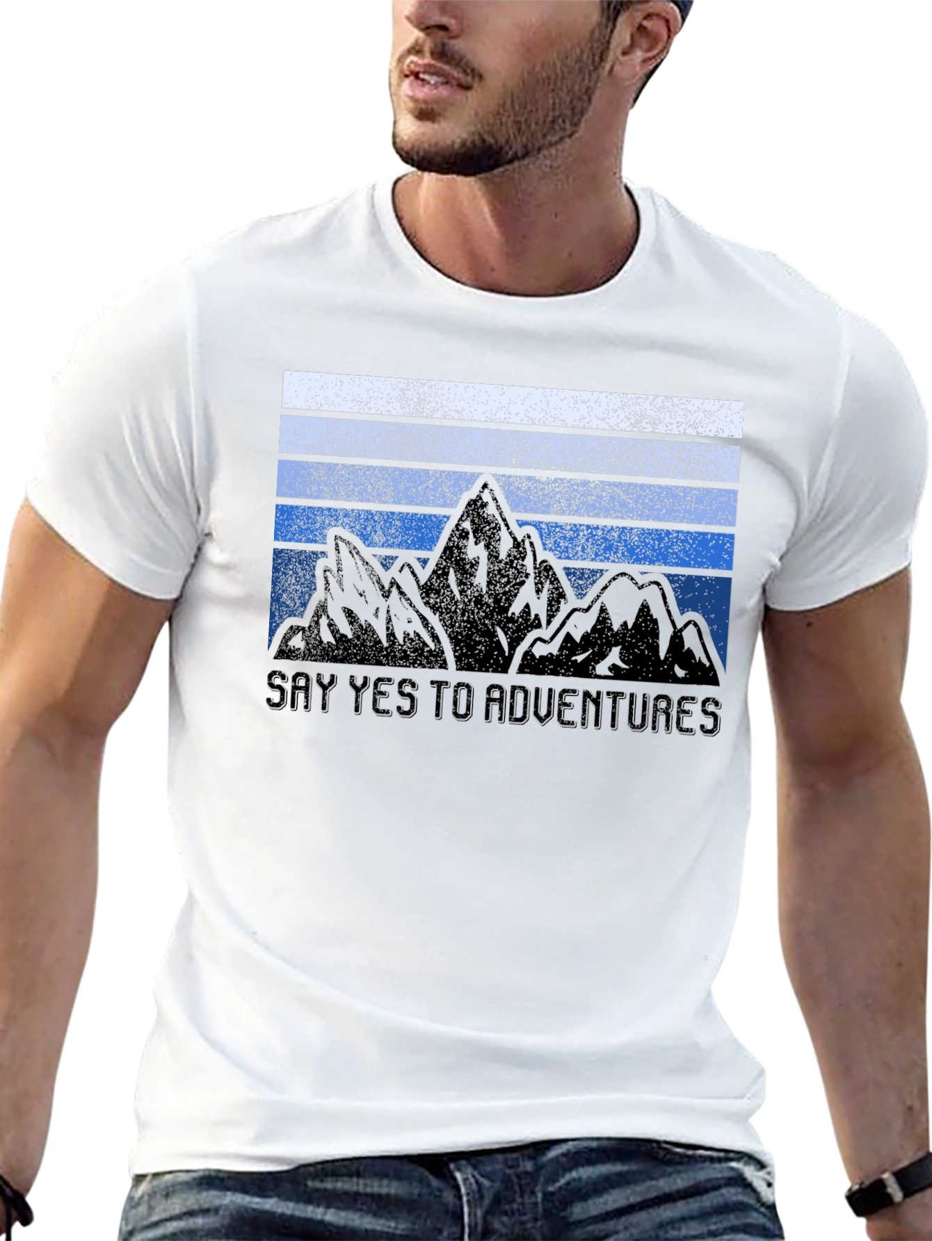 Black Adventure Awaits Graphic Tee - Black view 13
