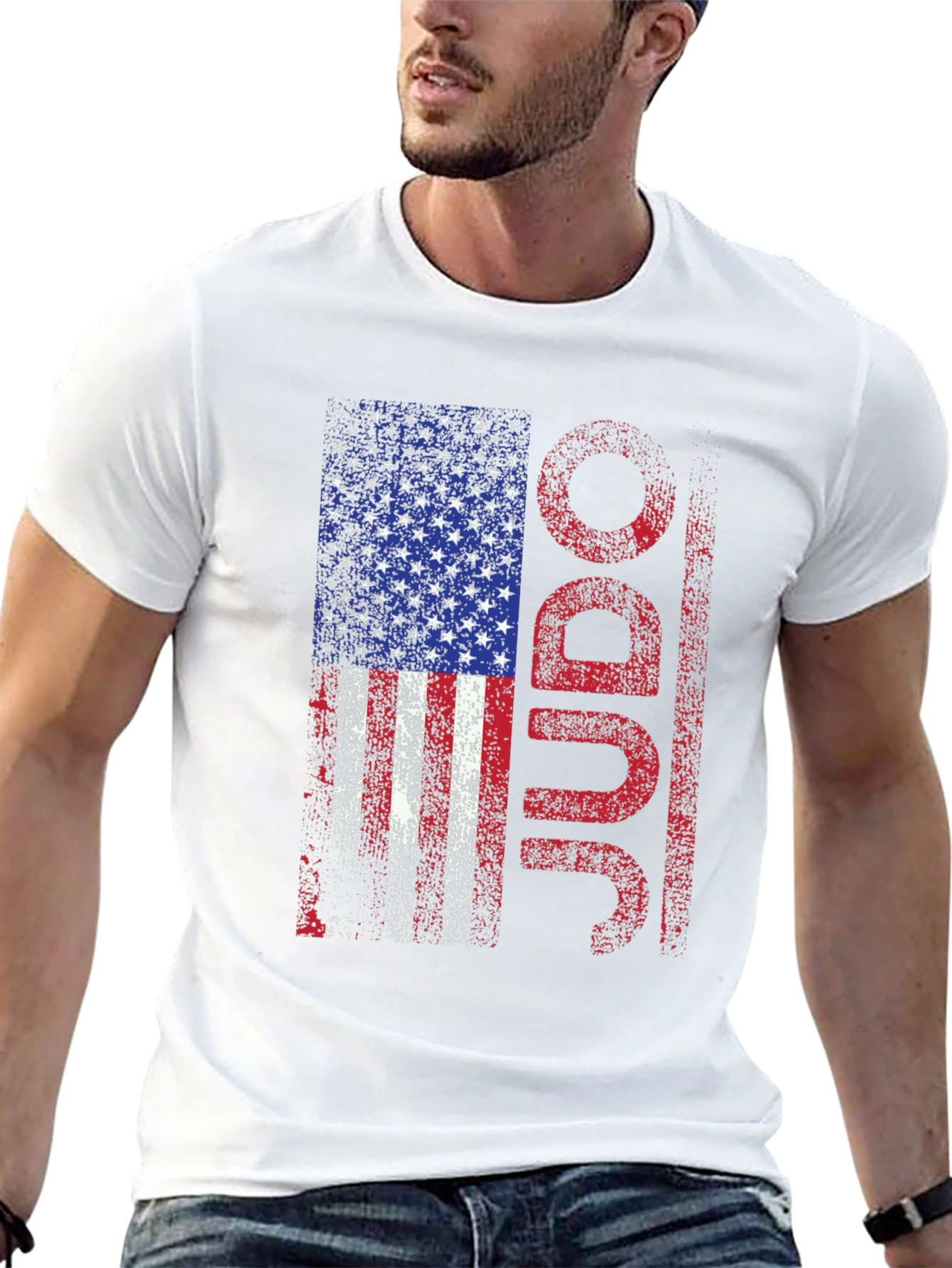 Black American Flag Judo T-Shirt view 13