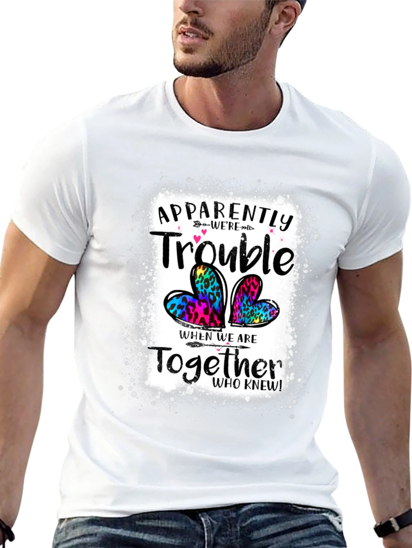 Black Apparently Trouble Together Graphic Tee view 13