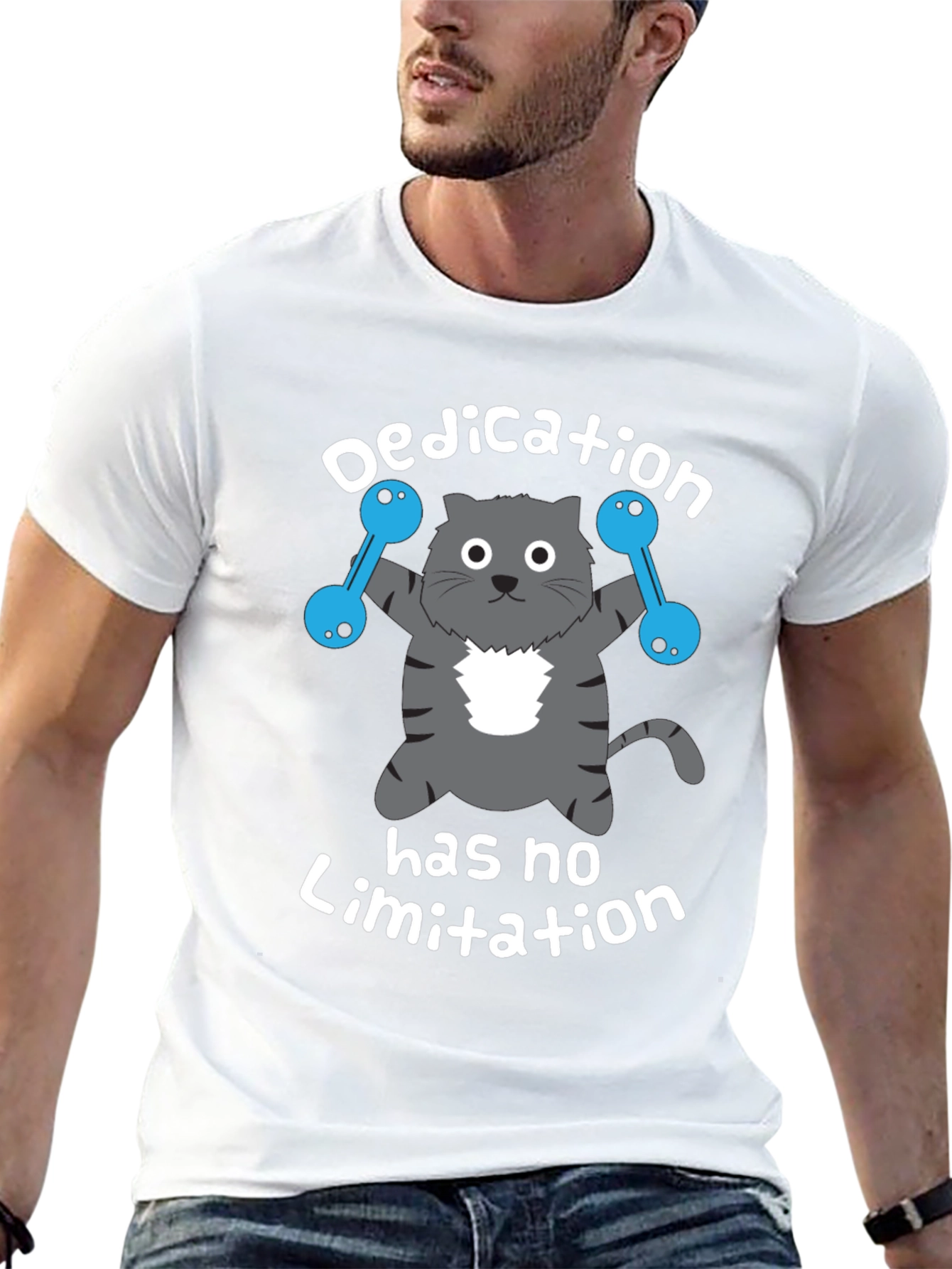 Black Dedication Cat Workout T-Shirt view 13