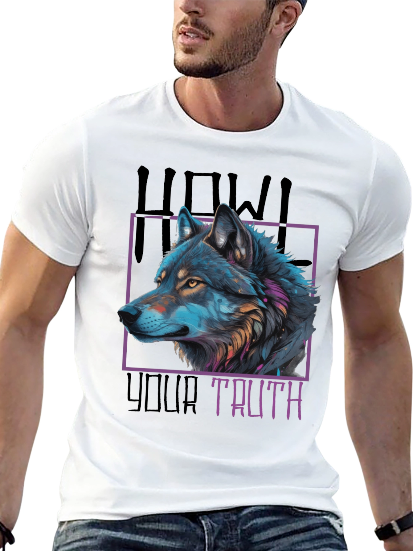 Black Howl Your Truth Wolf Graphic Tee - Black view 13