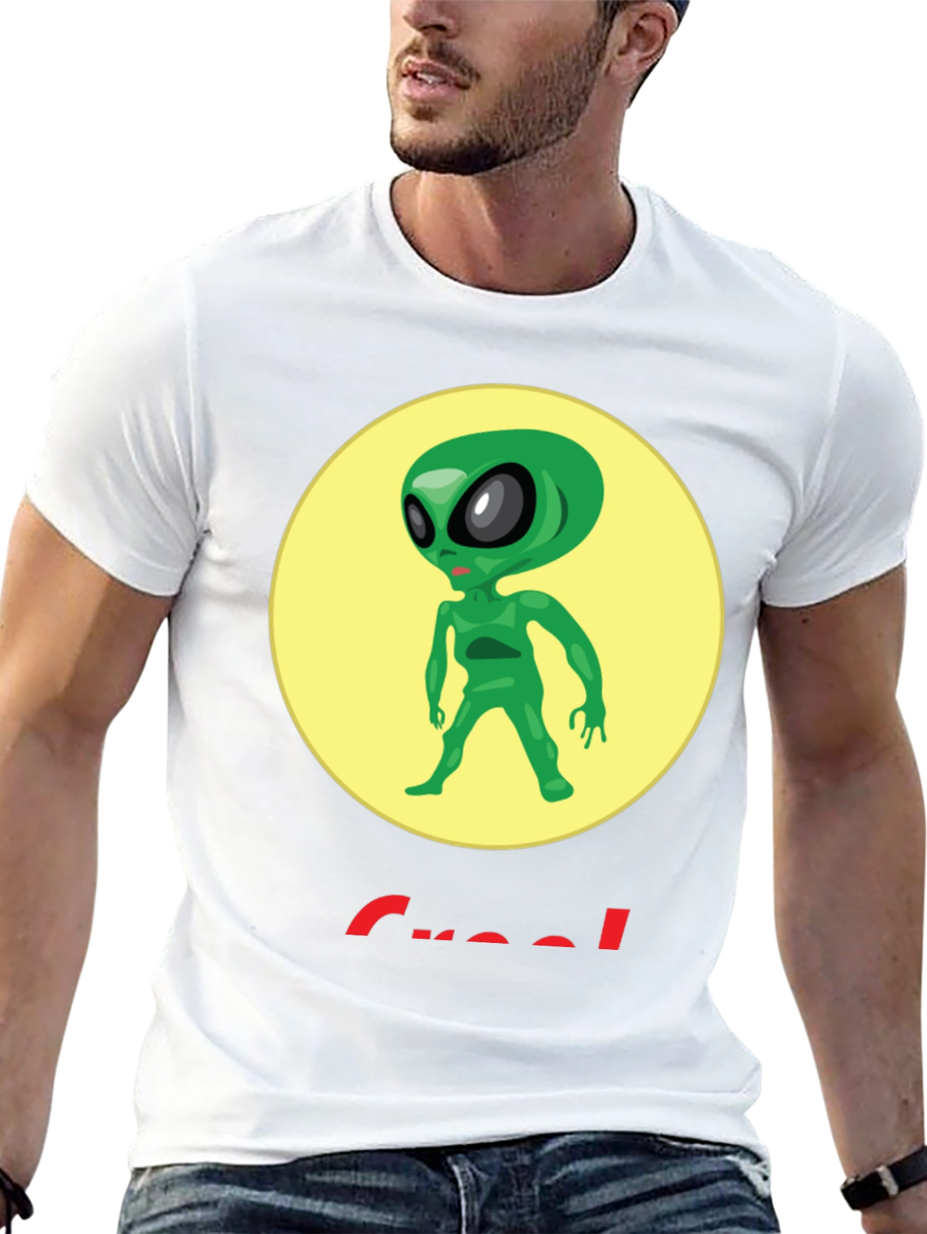 Black Alien Graphic T-Shirt - Crew Neck - Black view 13