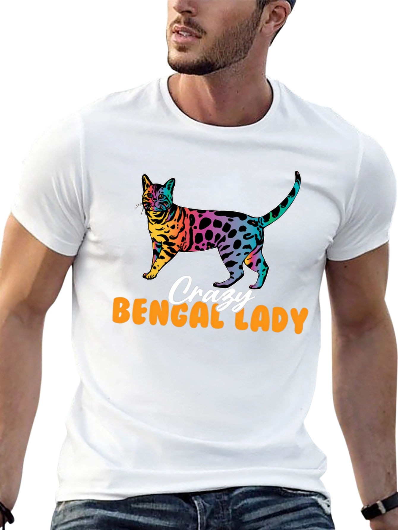 Black Crazy Bengal Lady T-Shirt view 13