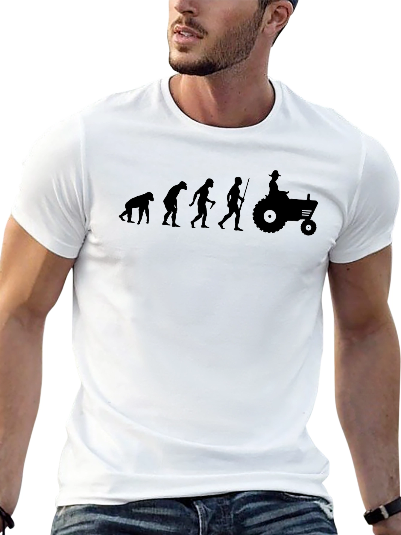 Black Evolution of Farming T-Shirt - Black Graphic Tee view 13
