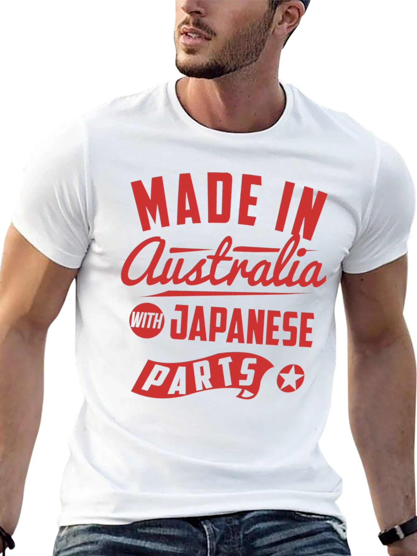 Black Made In Australia with Japanese Parts T-Shirt view 13