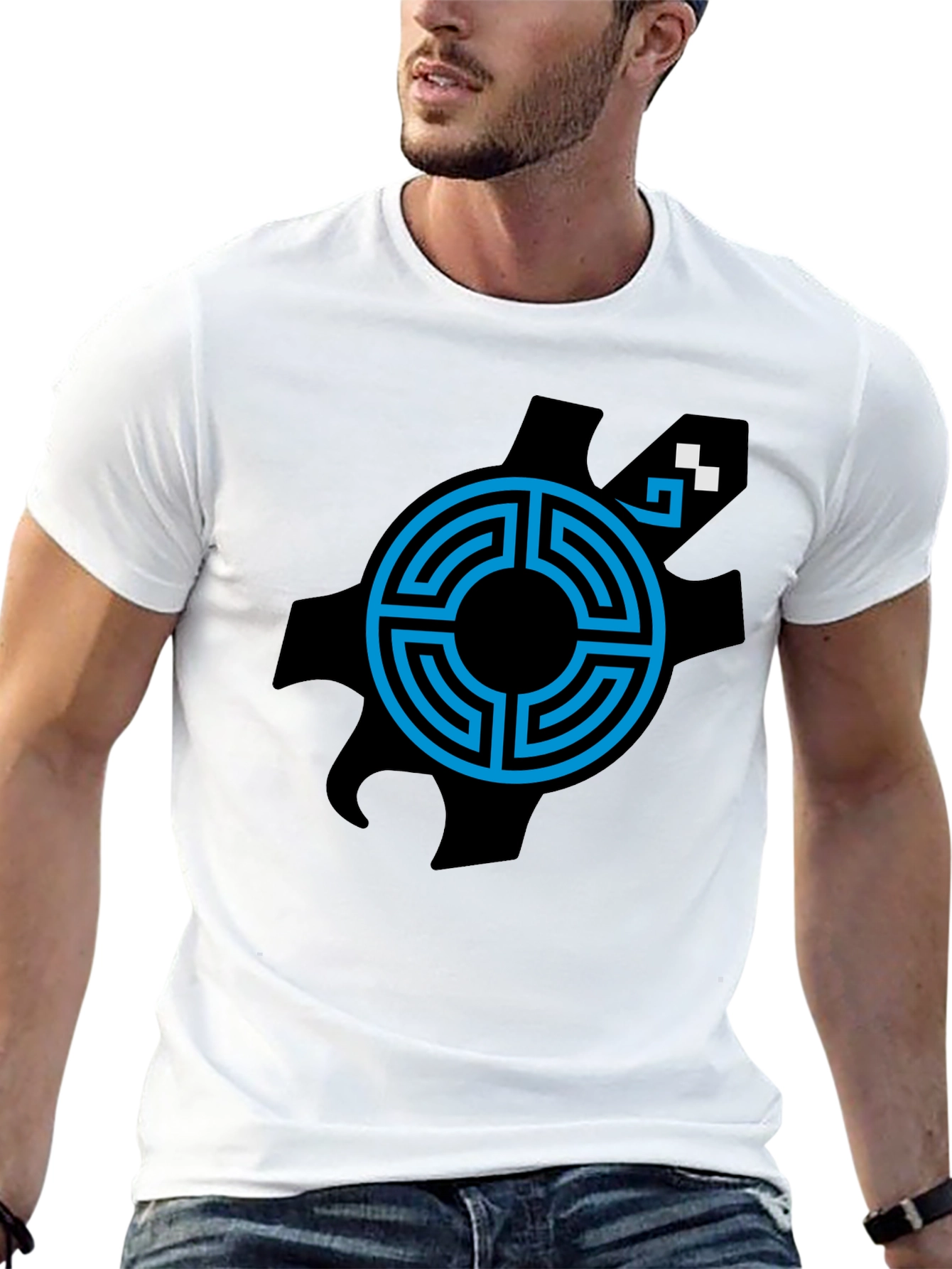 Black Turtle Labyrinth Graphic Black T-Shirt view 13