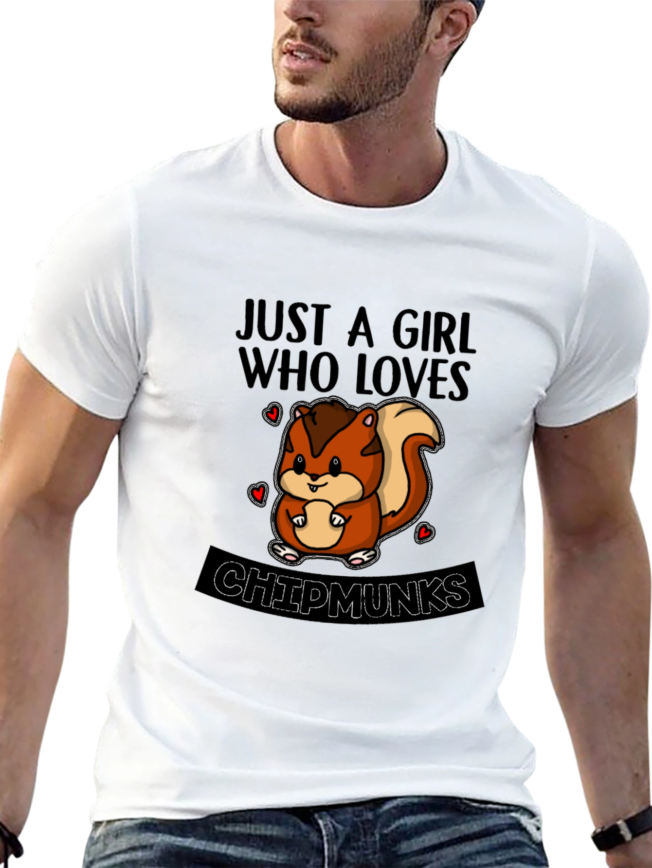 Black Cute Chipmunks Lover T-Shirt view 13