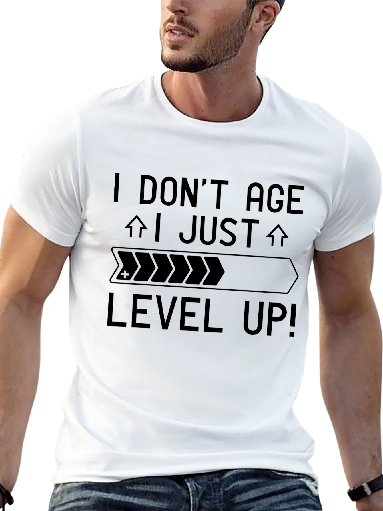 Black I Don't Age, I Level Up! Black Graphic Tee view 13