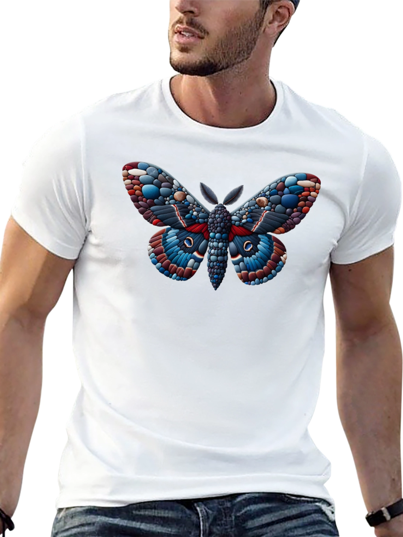 Moth Graphic Black T-Shirt - Unique Insect Design - 13