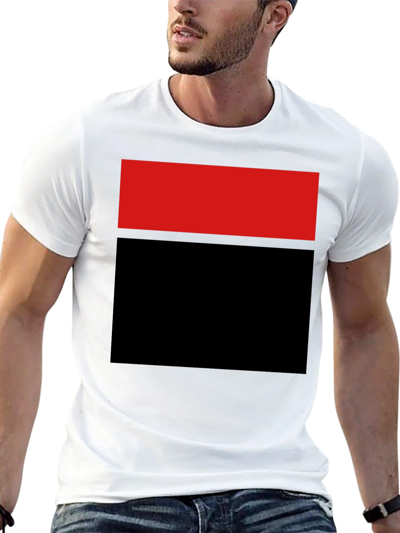 Black Bold Blocked Tee - Red and Black Graphic T-Shirt view 13