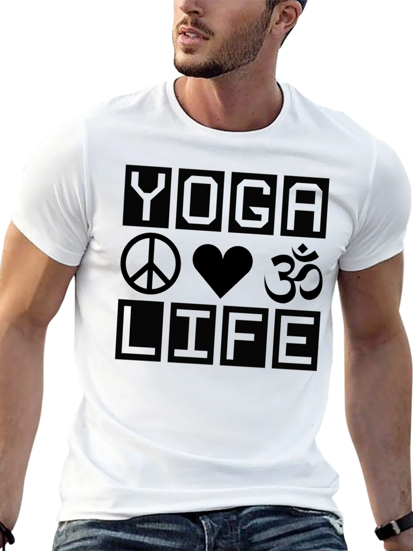 Black Yoga Life Graphic T-Shirt - Peaceful & Comfortable Tee view 13