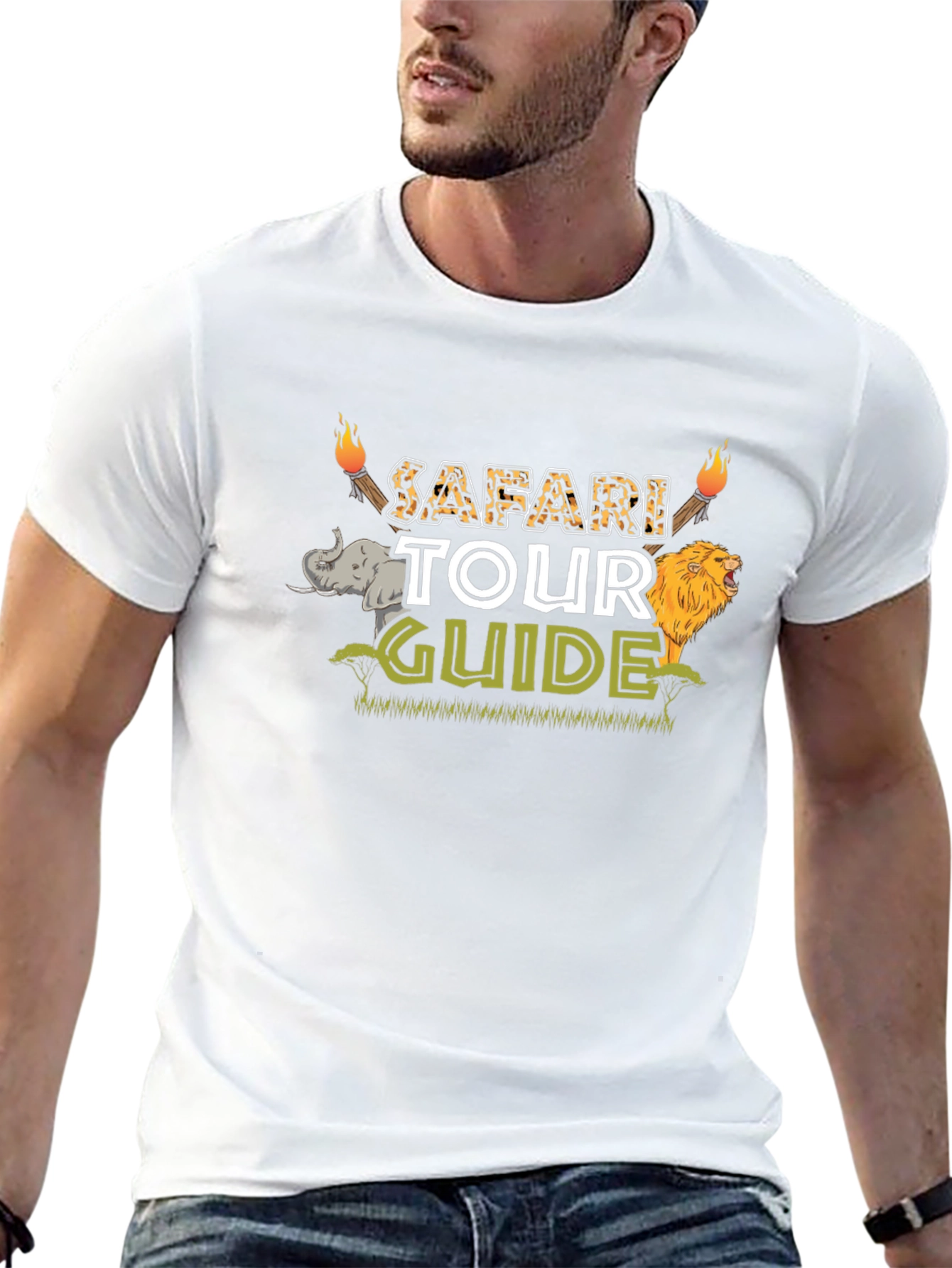 Black Safari Tour Guide Graphic Tee view 13