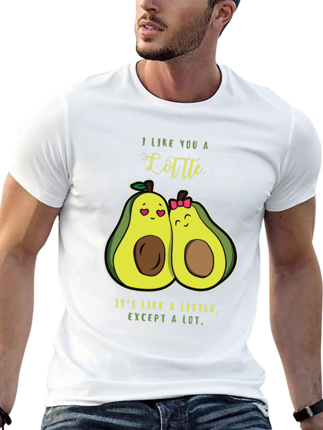 Black Avocado Love T-Shirt - "I Like You a Latte" Pun Shirt view 13