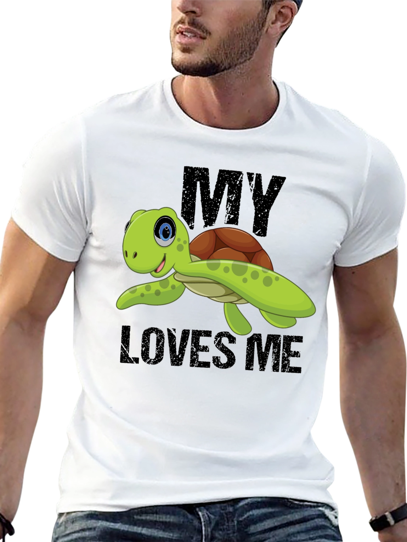 Black My Turtle Loves Me Graphic T-Shirt view 13