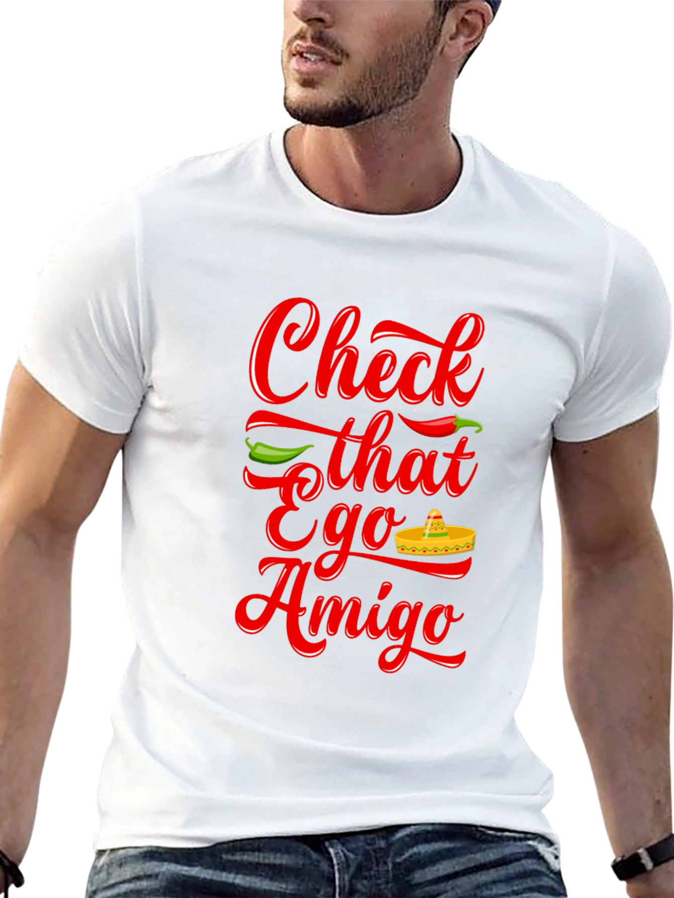 Black Check That Ego Amigo Novelty T-Shirt view 13