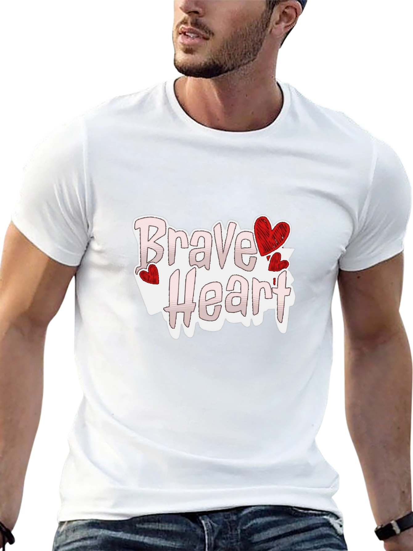 Black Brave Heart Graphic Tee - Love Valentine's Day view 13