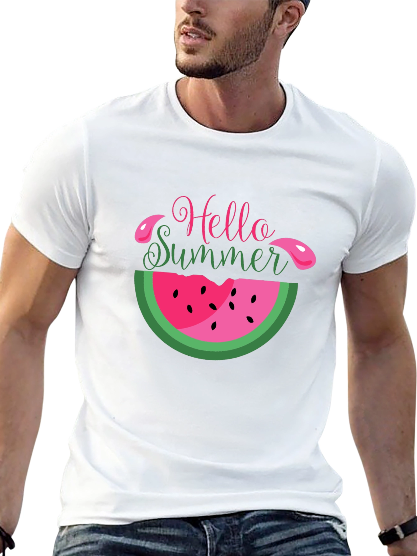 Black Hello Summer Watermelon T-Shirt view 13