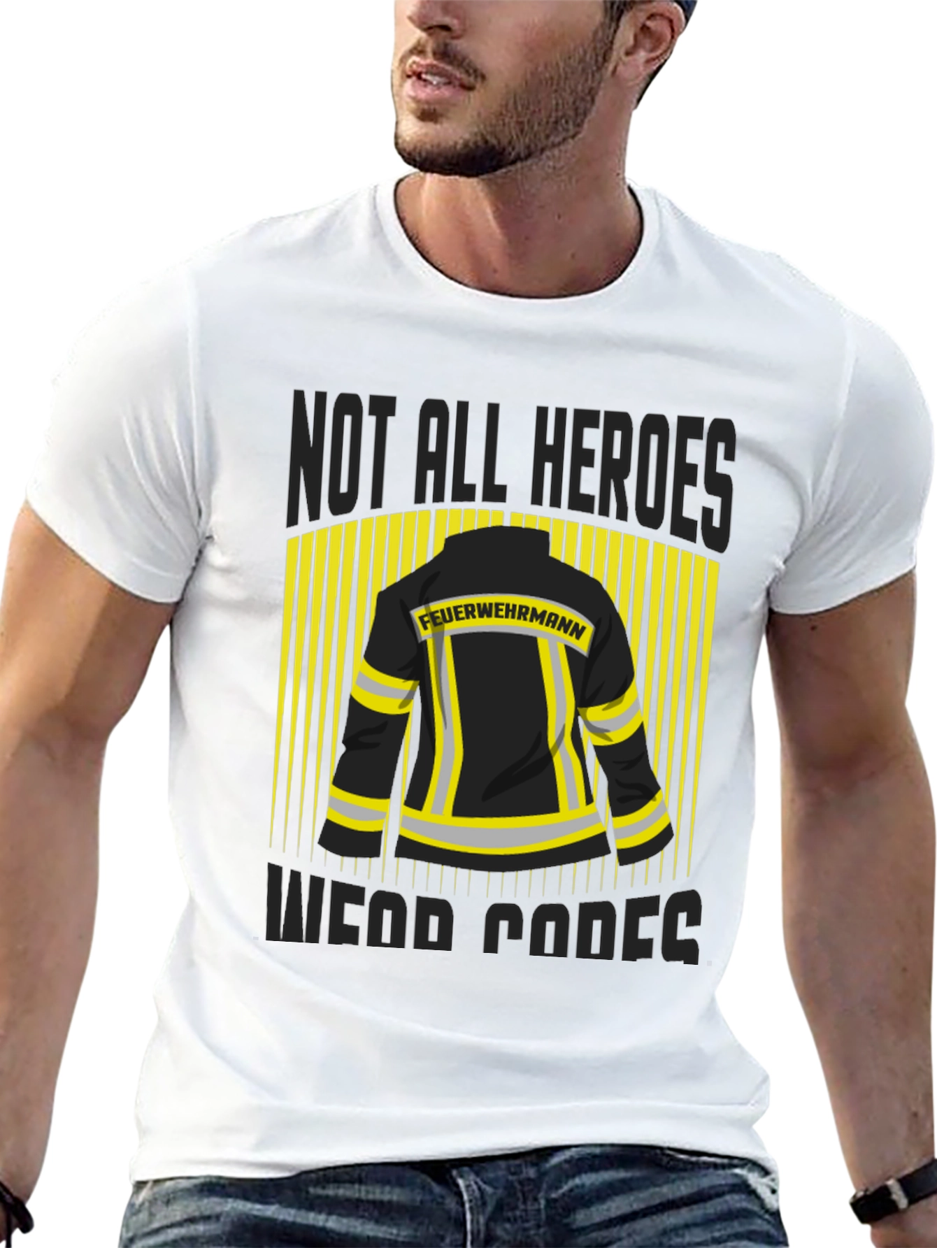 Black Firefighter Hero T-Shirt - Not All Heroes Wear Capes! view 13