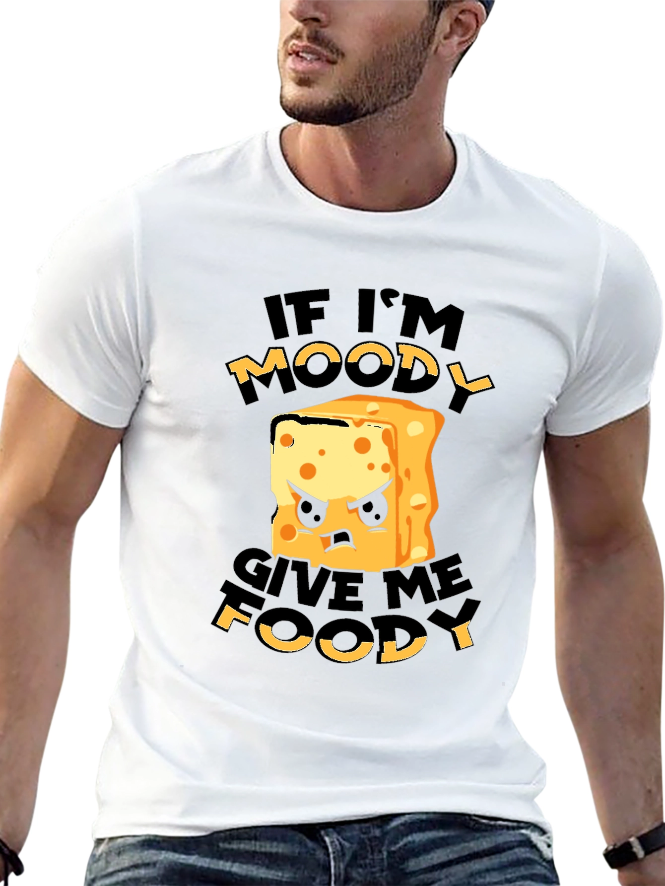 Black Moody Foodie Black T-Shirt - Funny Graphic Tee view 13