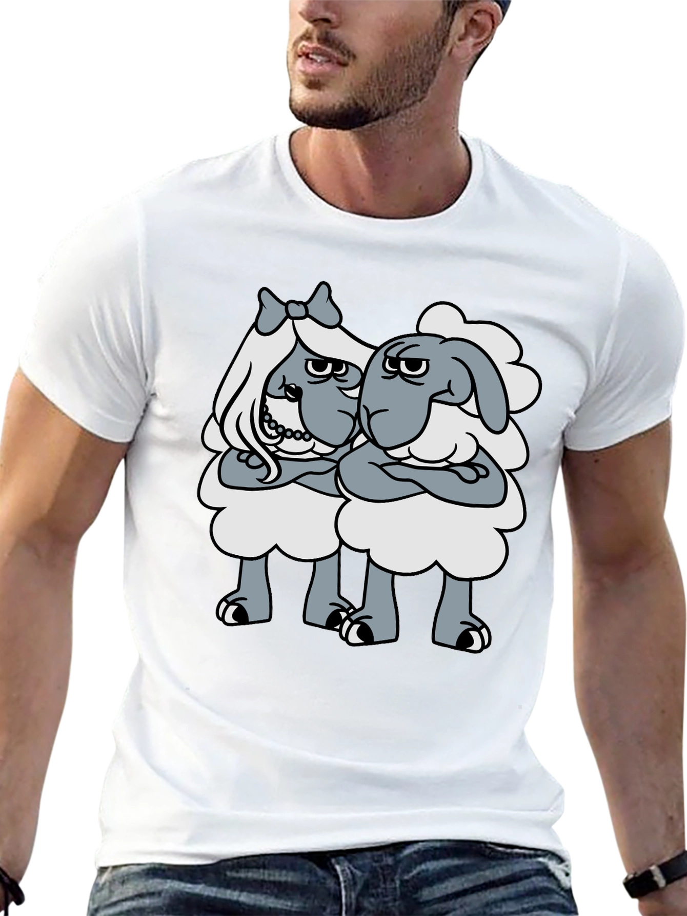 Shaun The Sheep T-Shirt - Grumpy Ladies Graphic Tee - 13