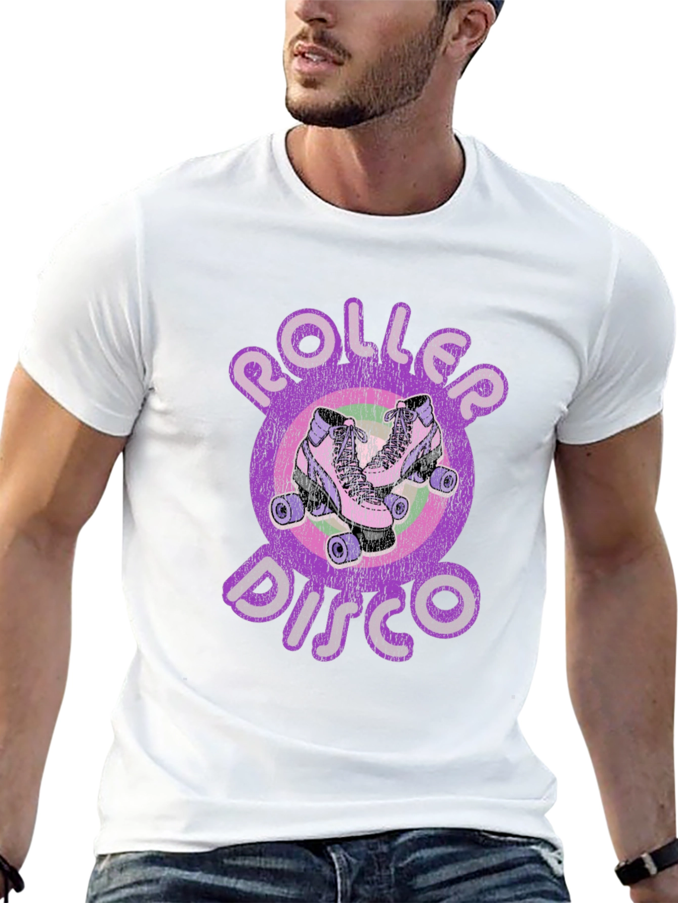 Black Retro Roller Disco T-Shirt - Vintage Skate Style view 13