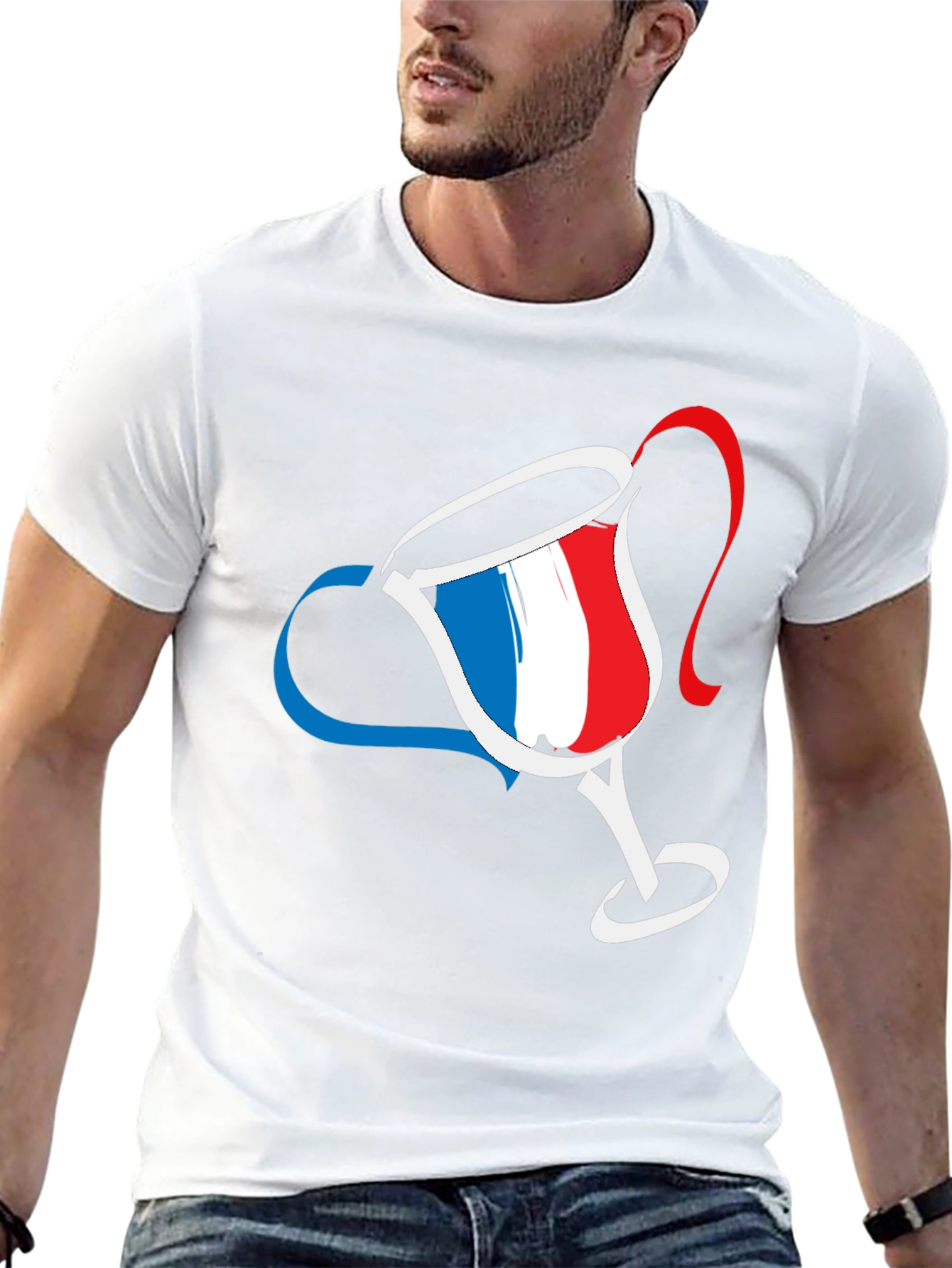 Black French Flag Cup T-Shirt view 13