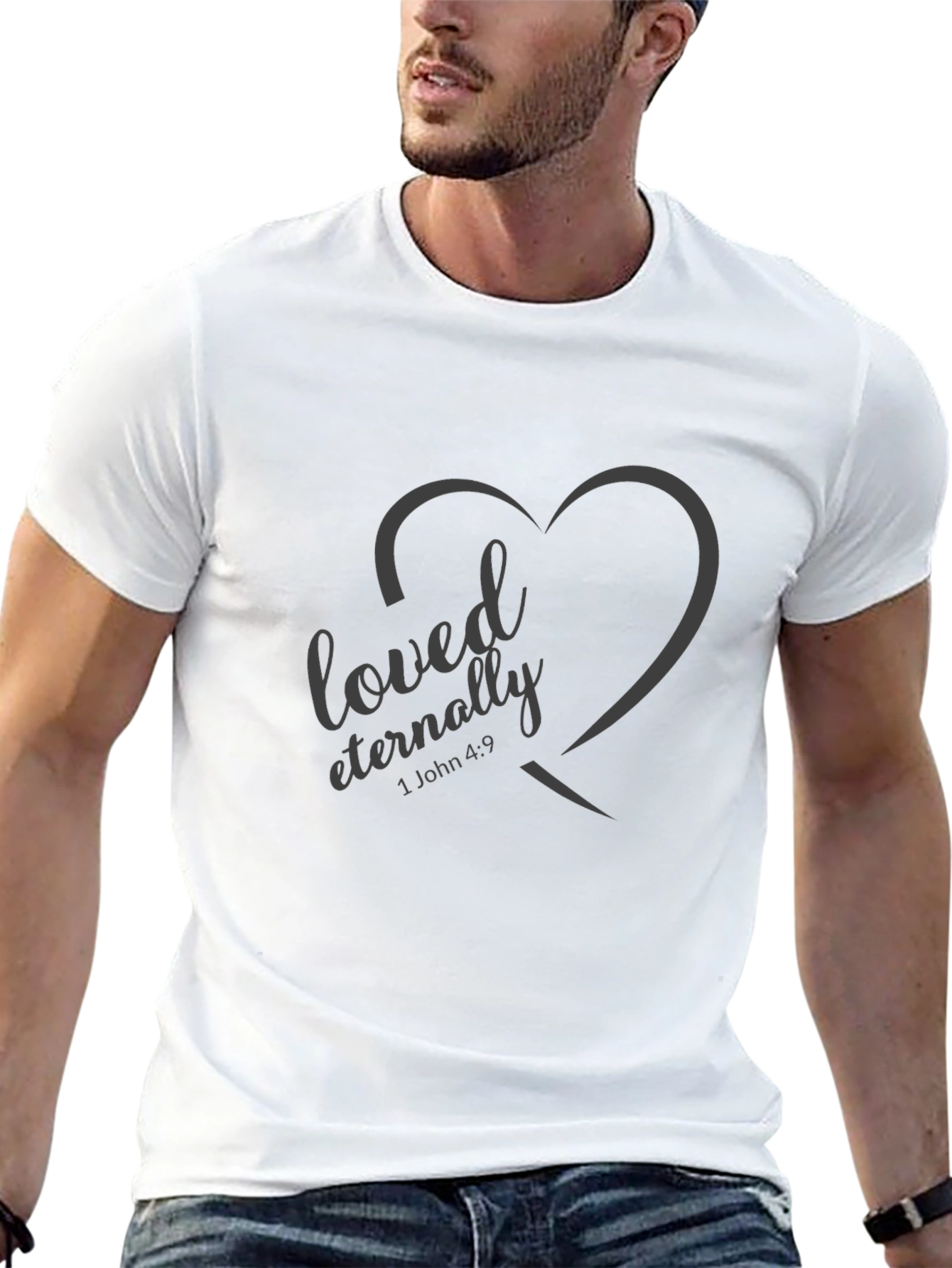 Black Loved Eternally Heart Graphic Black Tee view 13