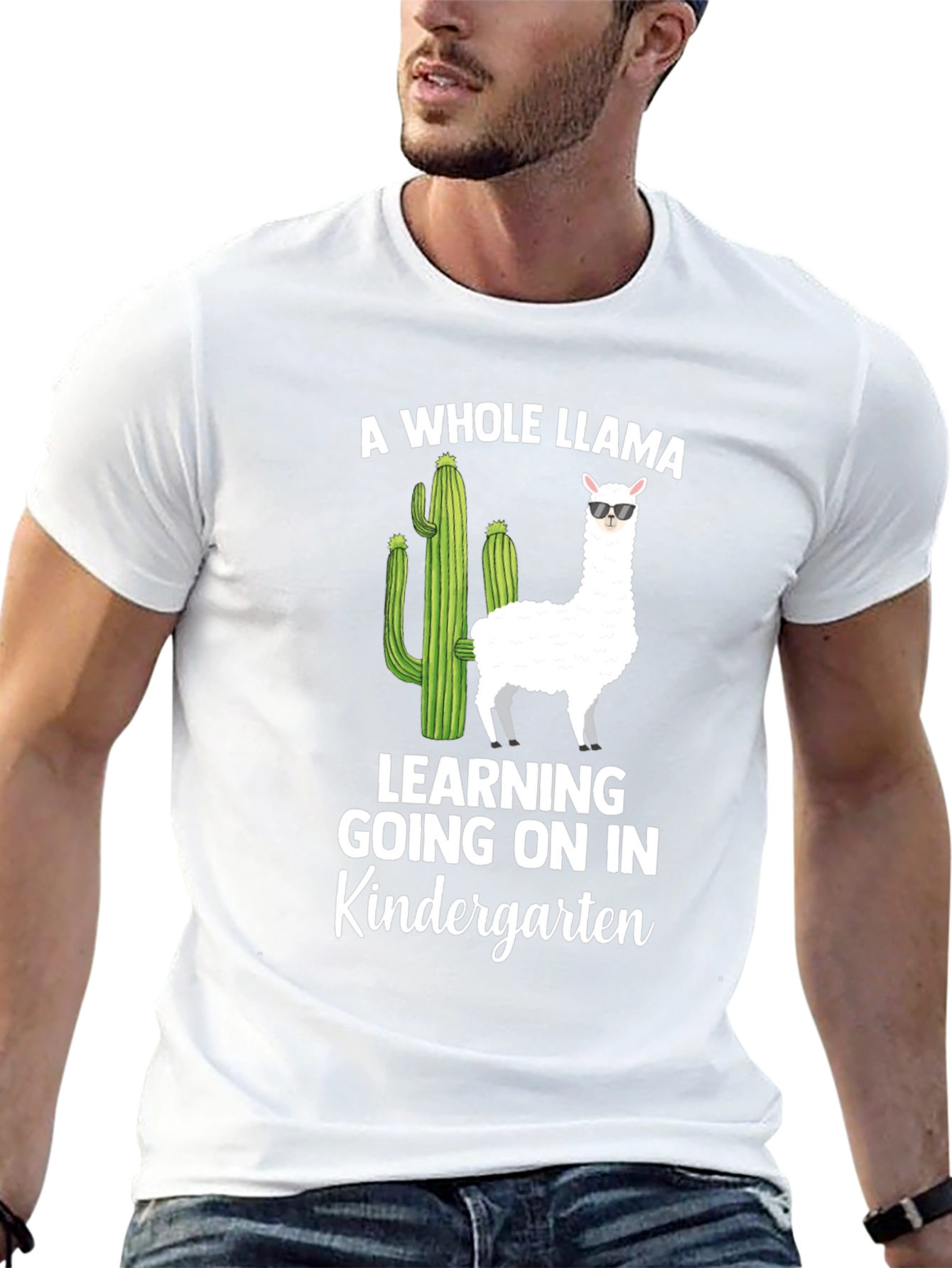 Black A Whole Llama Kindergarten T-Shirt view 13