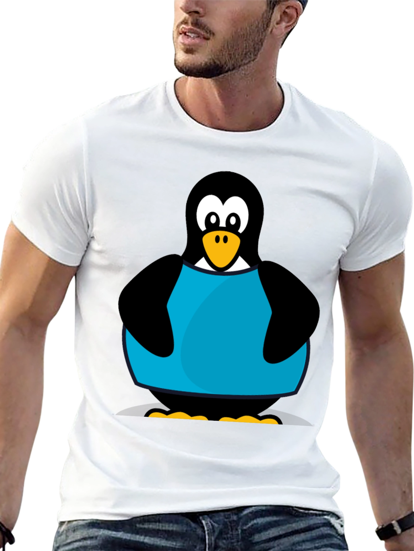 Black Penguin Graphic T-Shirt - Black Cotton Tee view 13