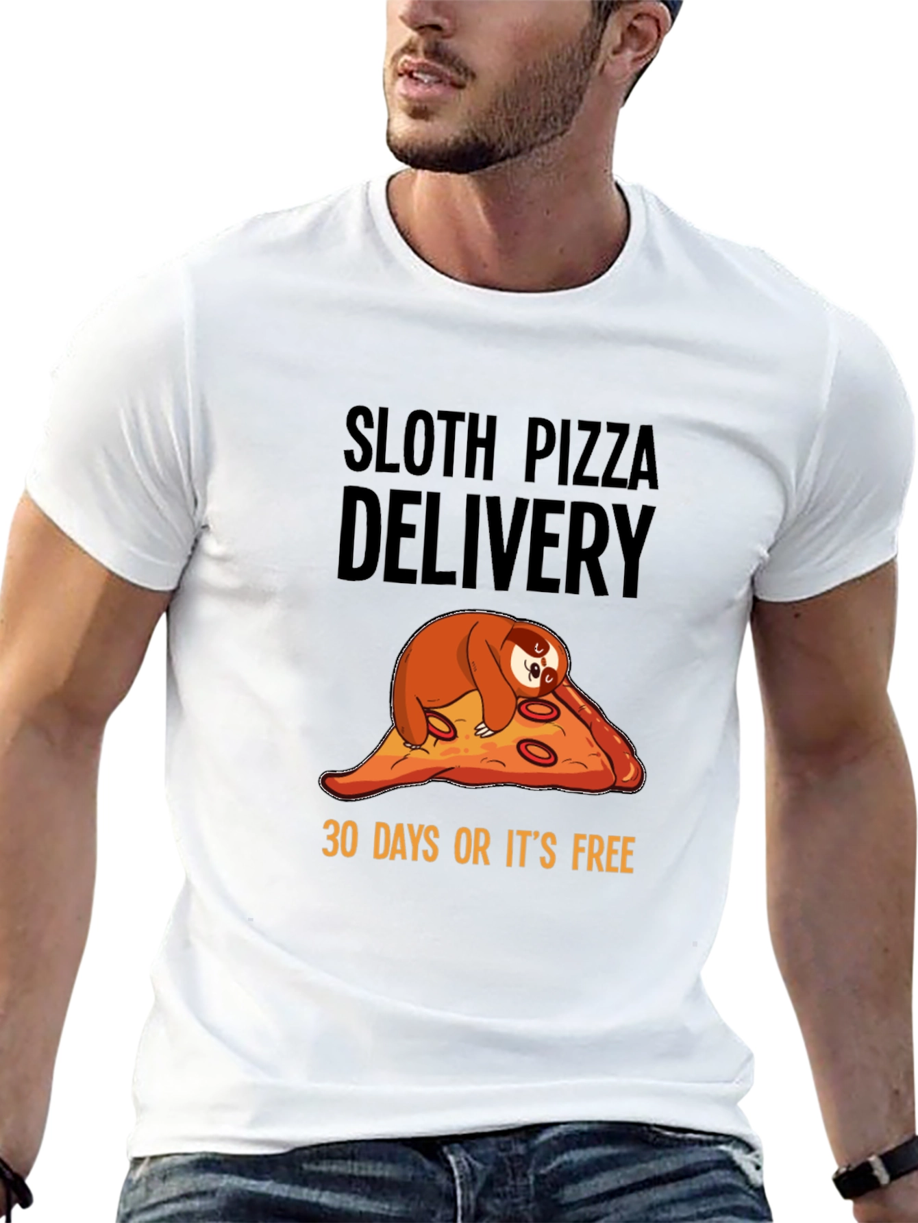 Black Sloth Pizza Delivery T-Shirt - Funny Guarantee view 13