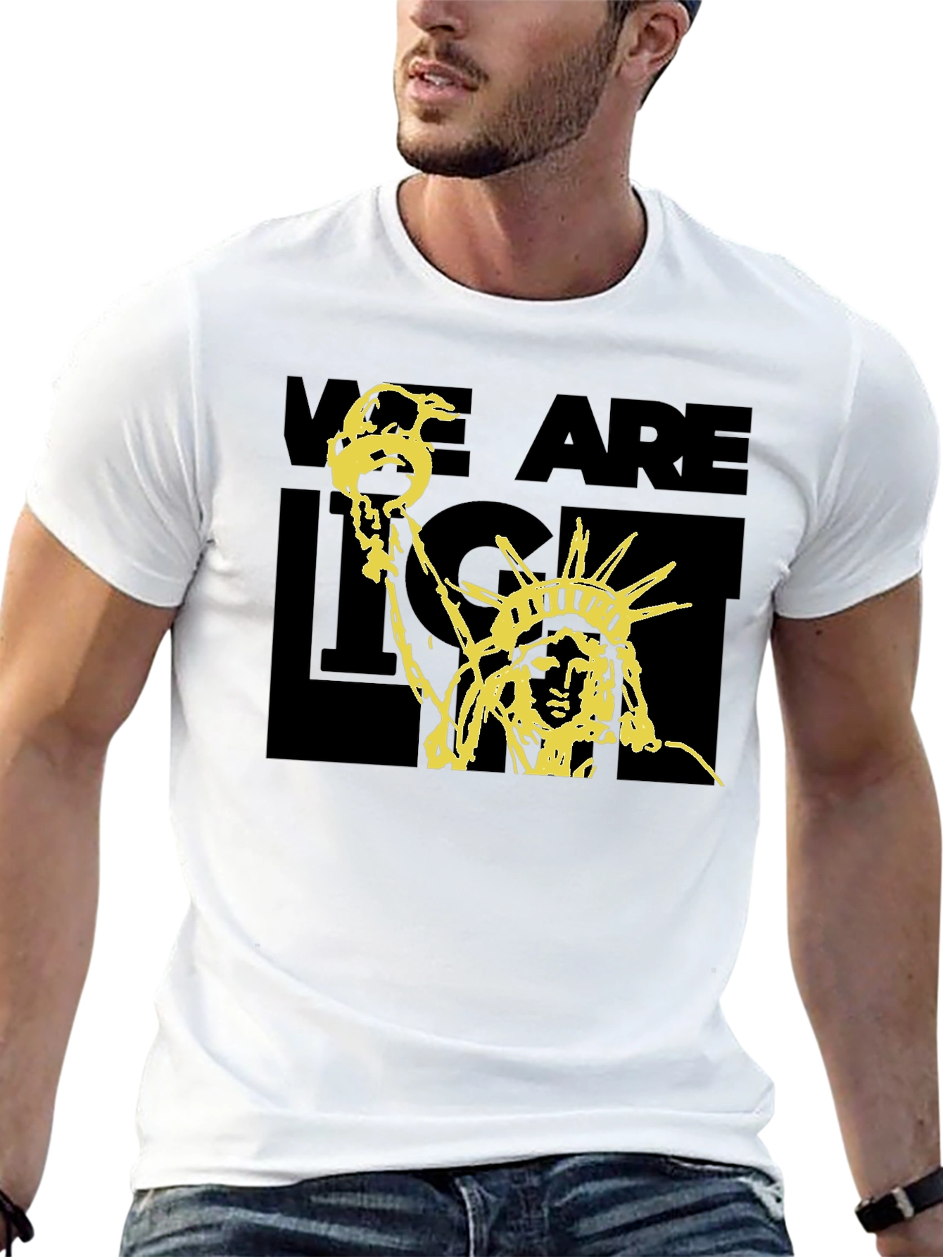 Black Statue of Liberty Graphic Print T-Shirt - Black view 13