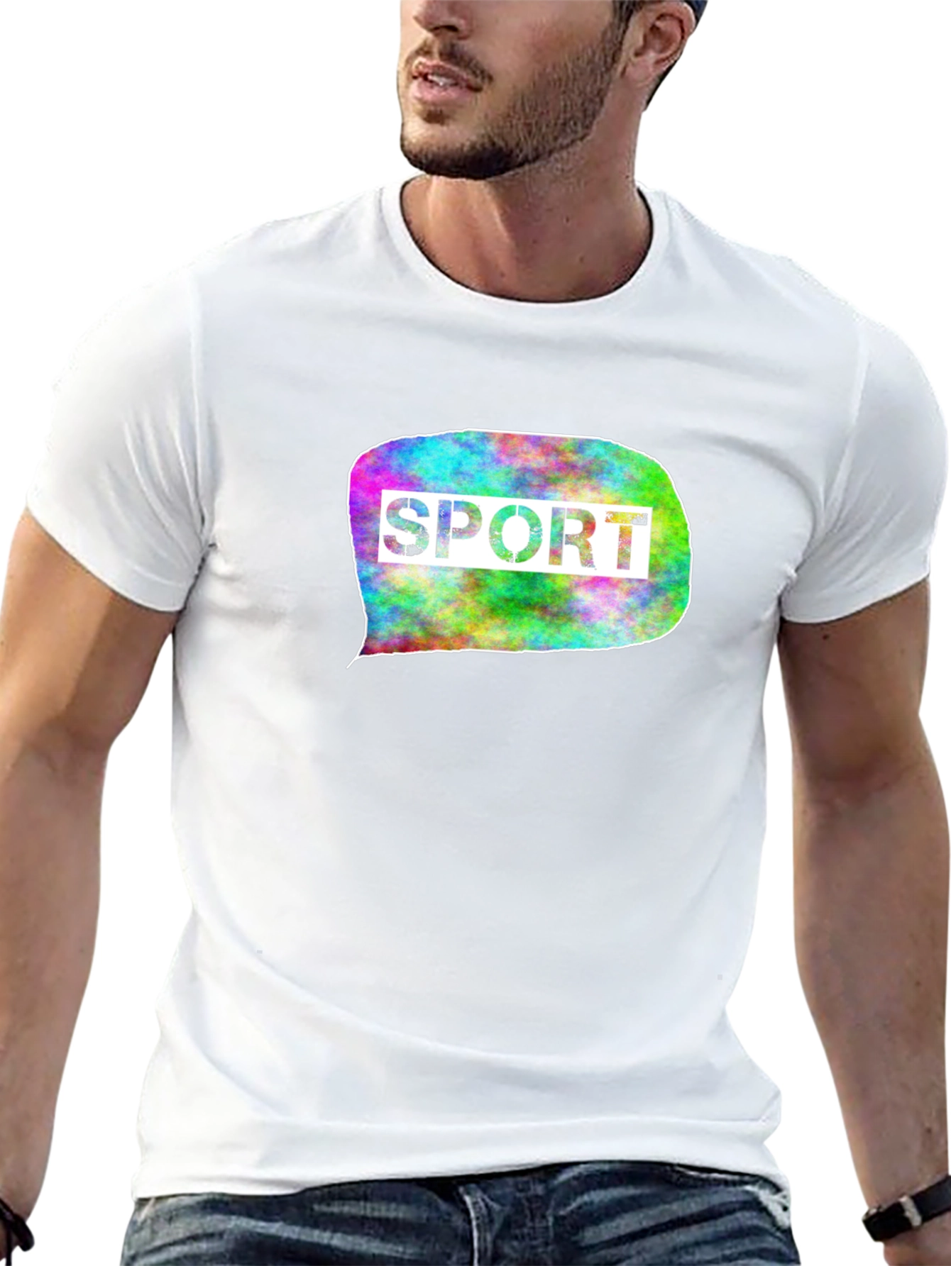 Men's Black T-Shirt with Sport Graphic - 13