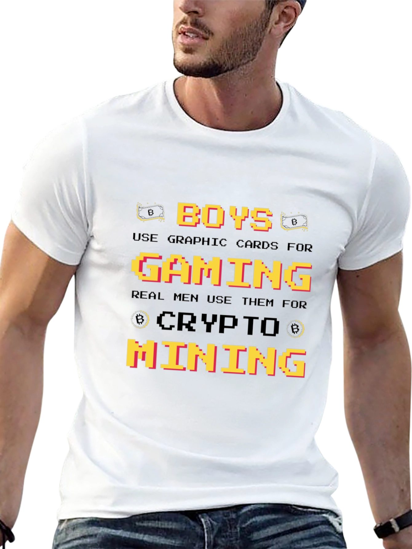 Black Crypto Mining Graphic T-Shirt - Gamer Gift view 13