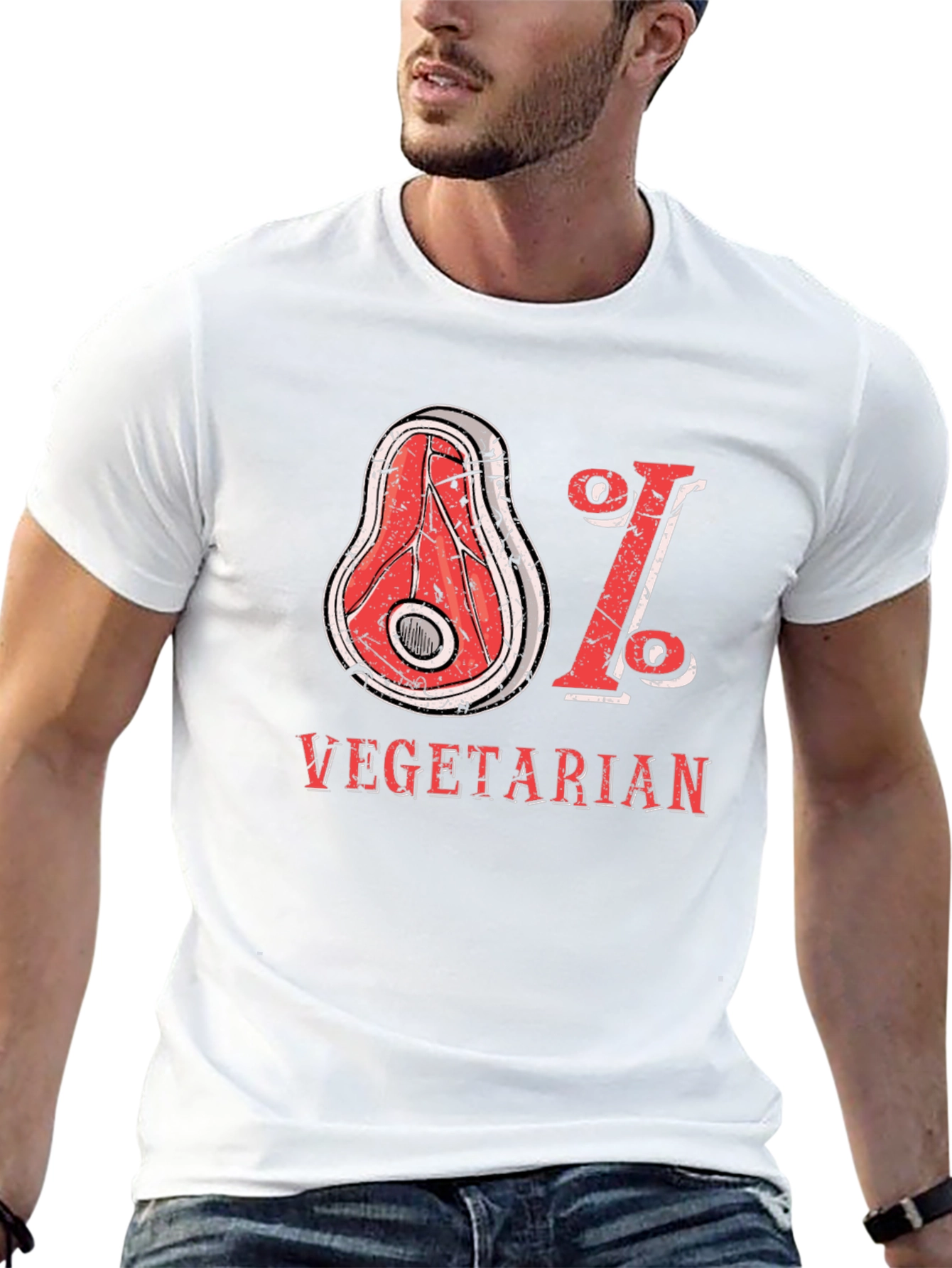 Black 81% Vegetarian Graphic Tee - Humor T-Shirt view 13