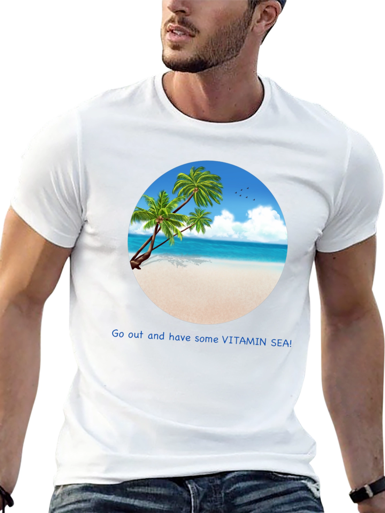 Black Vitamin Sea Beach T-Shirt - Vacation Ready! view 13