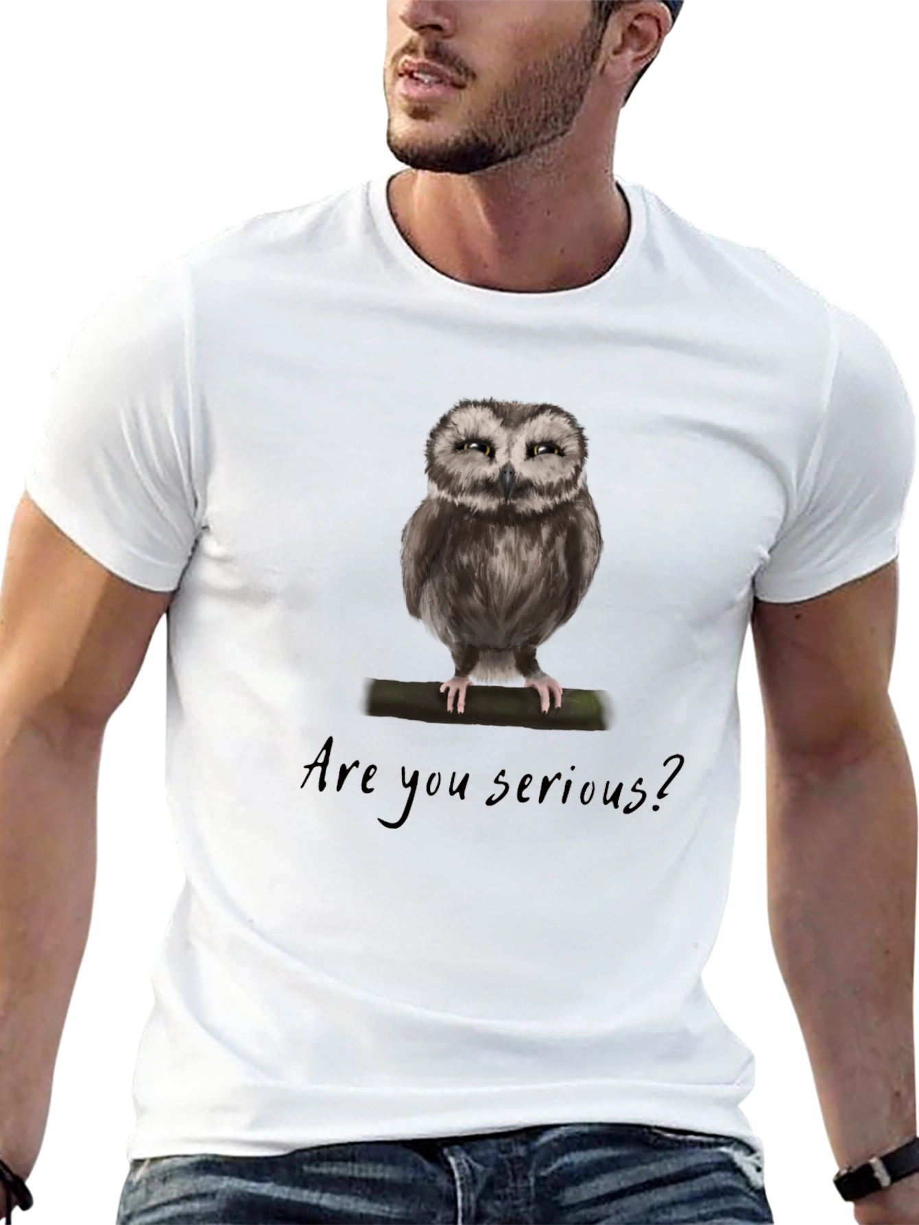 Black Funny Owl T-Shirt - Are You Serious? view 13