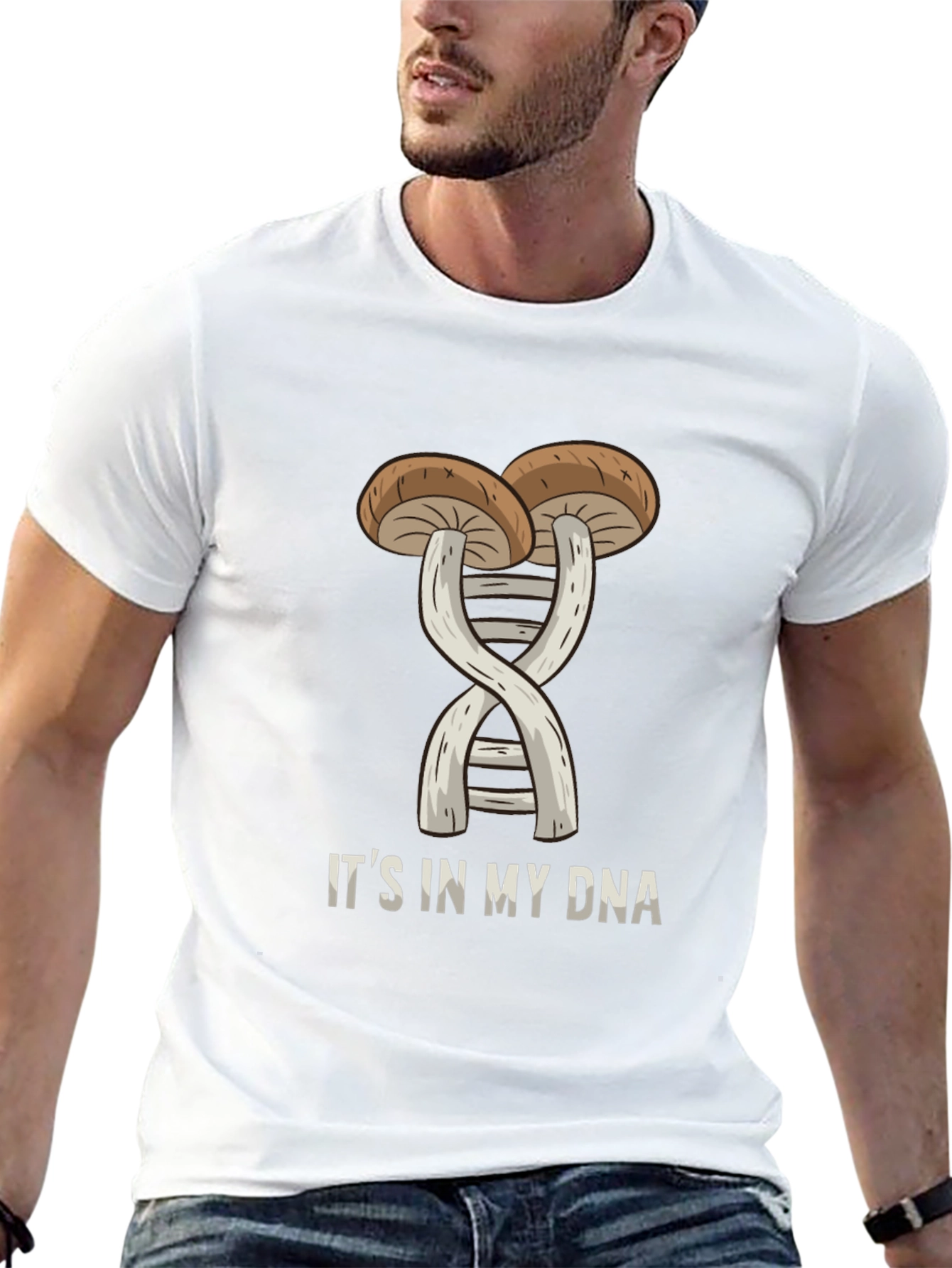 Black Mushroom DNA T-Shirt - "It's in my DNA" Black Tee view 13